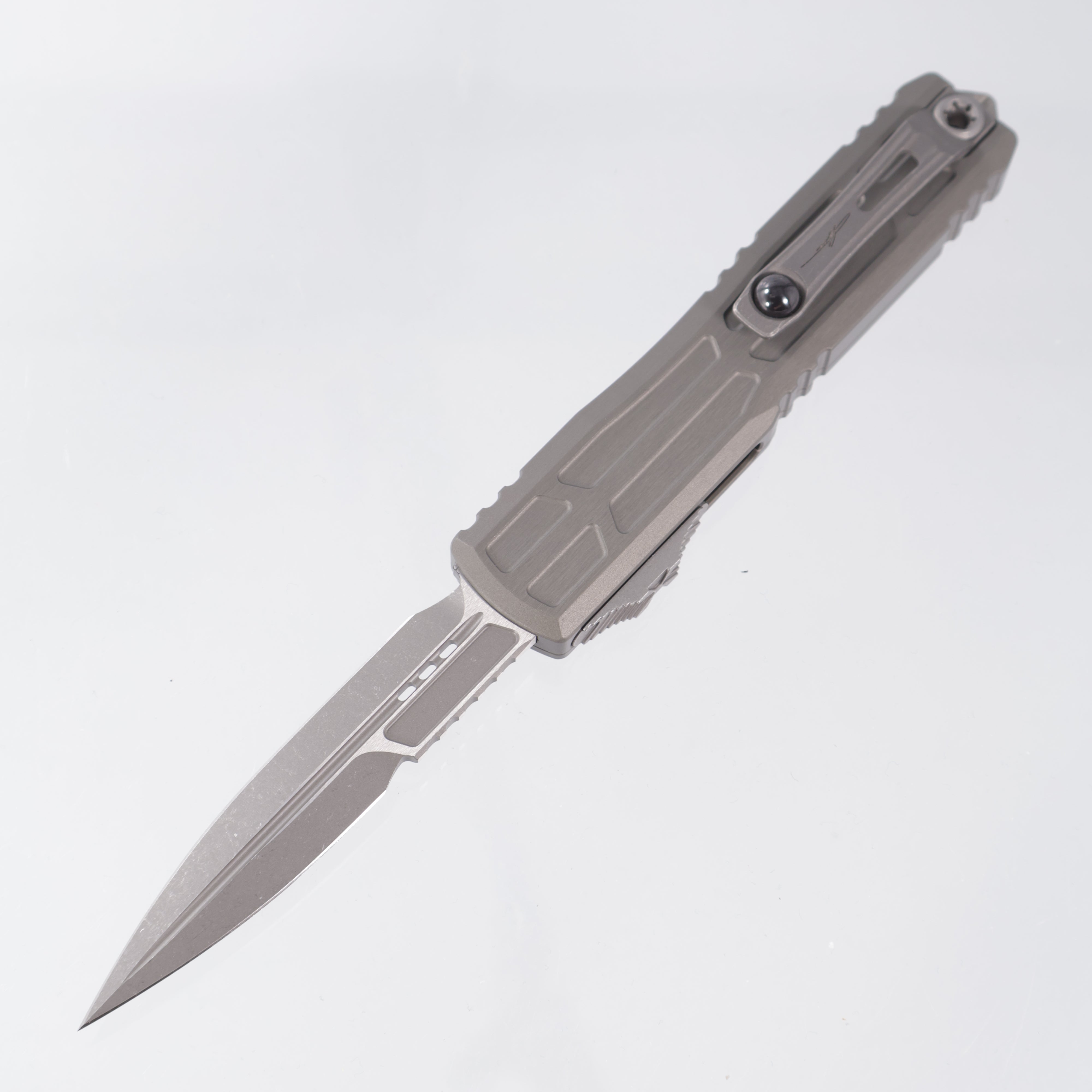 Microtech Ultratech EX ZBP Bayonet - Natural Clear Aluminum - Apocalpytic M390MK - 1120EX-10 APNCS