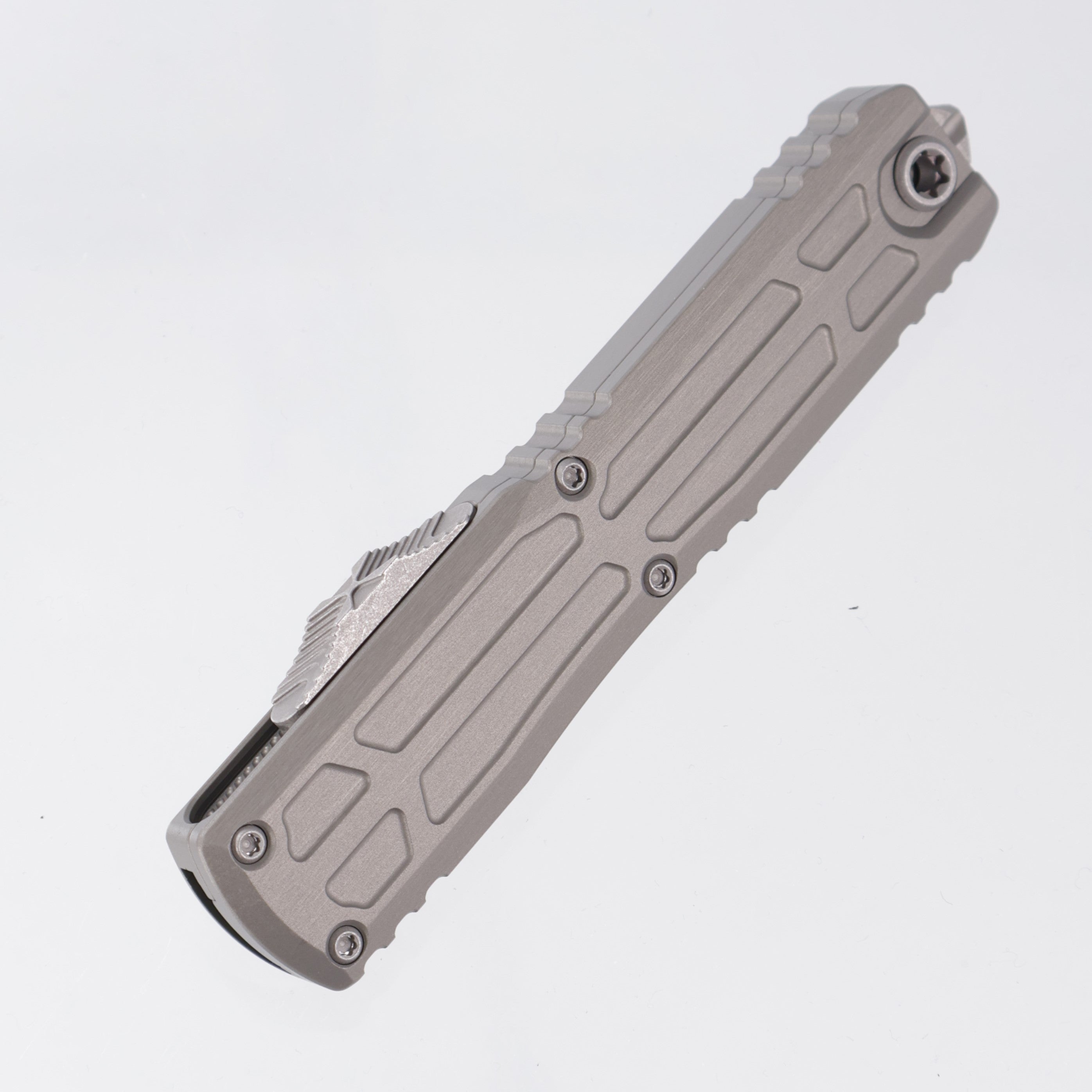 Microtech Ultratech EX ZBP Bayonet - Natural Clear Aluminum - Apocalpytic M390MK - 1120EX-10 APNCS