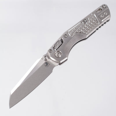 Microtech Marfione Select MSI Mini - Stonewash Frag Pattern Titanium w/ Bronze Titanium Accent & Double Vapor Blast Stainless Hardware - Stonewash M390MK - 210M-10FRMS2
