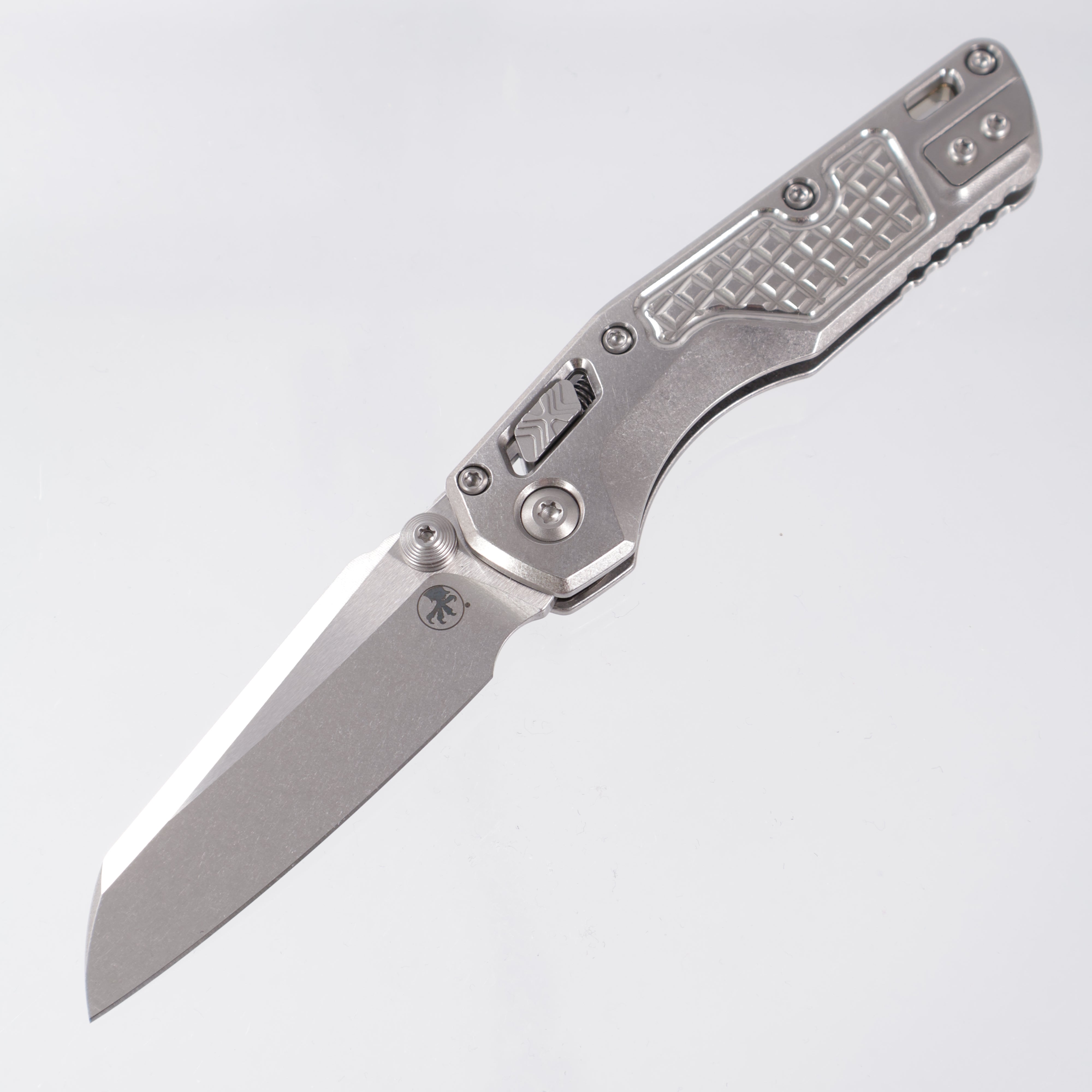 Microtech Marfione Select MSI Mini - Stonewash Frag Pattern Titanium w/ Bronze Titanium Accent & Double Vapor Blast Stainless Hardware - Stonewash M390MK - 210M-10FRMS2