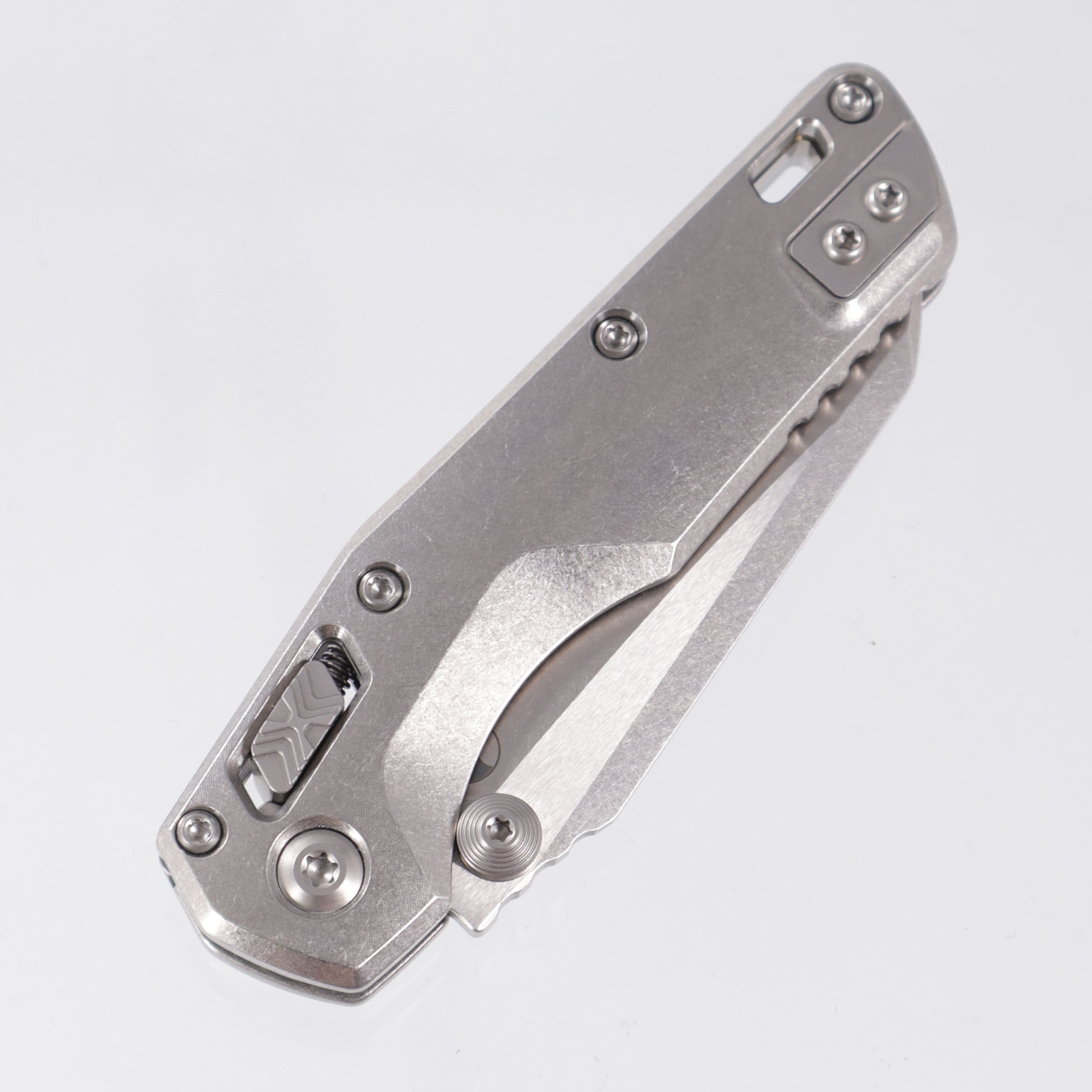 Microtech Marfione Select MSI Mini - Stonewash Slab Side Titanium w/ Bronze Titanium Accent & Double Vapor Blast Stainless Hardware - Stonewash M390MK - 210M-10MS2