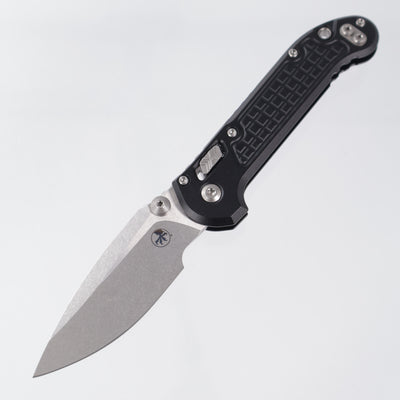 Microtech LUDT Ram-Lok Single Edge - Black Frag Aluminum - Stonewash M390MK - 1135RL-10 FR