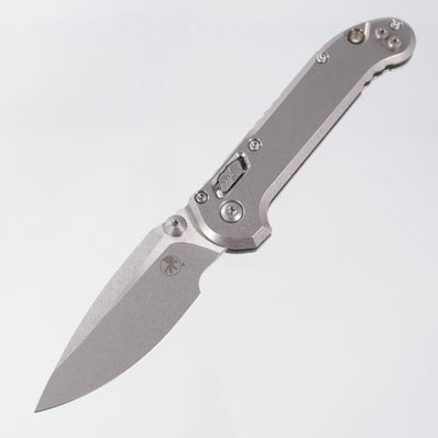 Microtech Marfione Select LUDT Ram-Lok Single Edge - Stonewash Slab Side Titanium w/ Bronze Accent - Stonewash M390MK - 1135RLS-10MS1