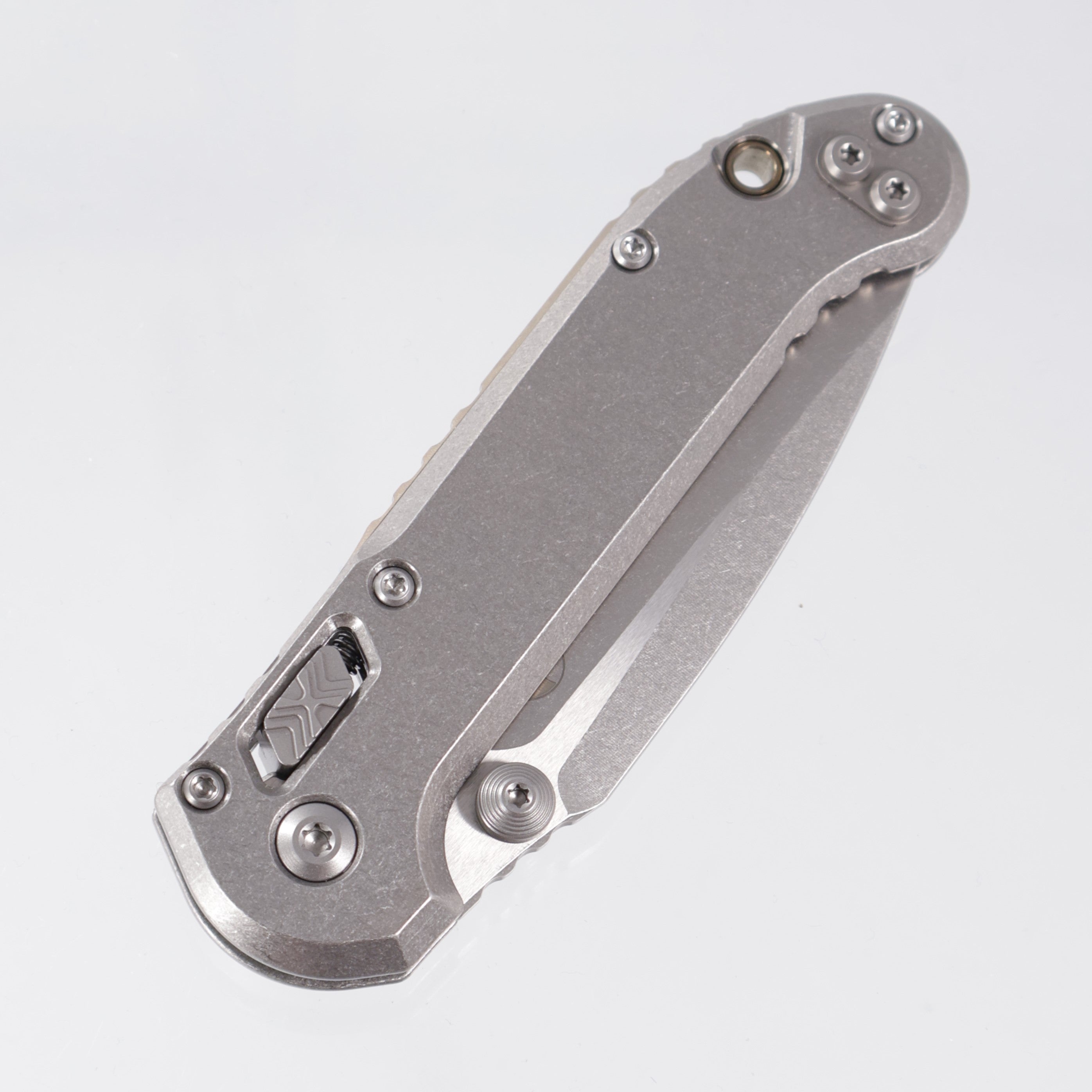 Microtech Marfione Select LUDT Ram-Lok Single Edge - Stonewash Slab Side Titanium w/ Bronze Accent - Stonewash M390MK - 1135RLS-10MS1