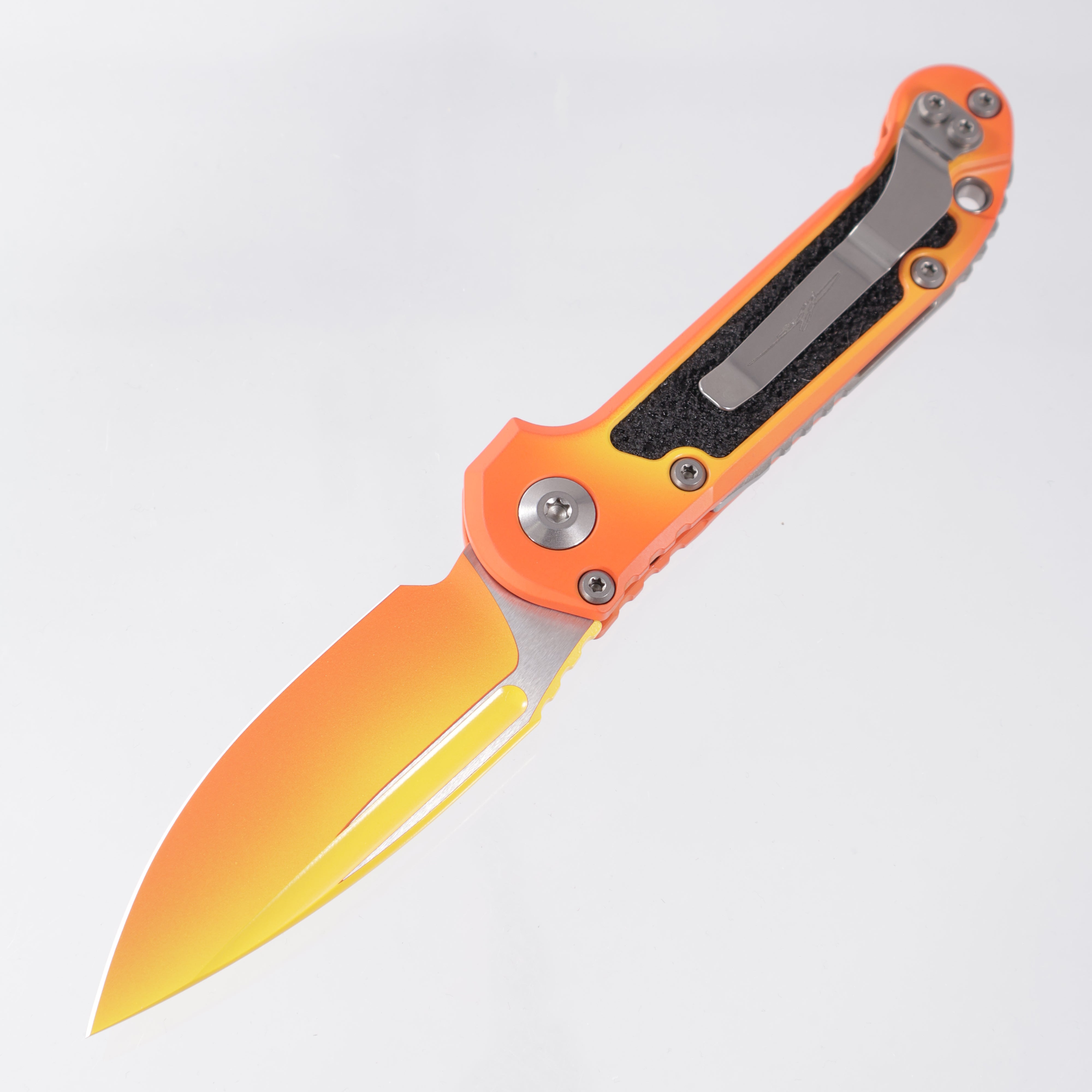 Microtech LUDT Gen III Single Edge Signature Series - Sunrise Aluminum w/ Low Polish Hardware - Sunrise Cerakote M390MK - 1135-1 LPSUS