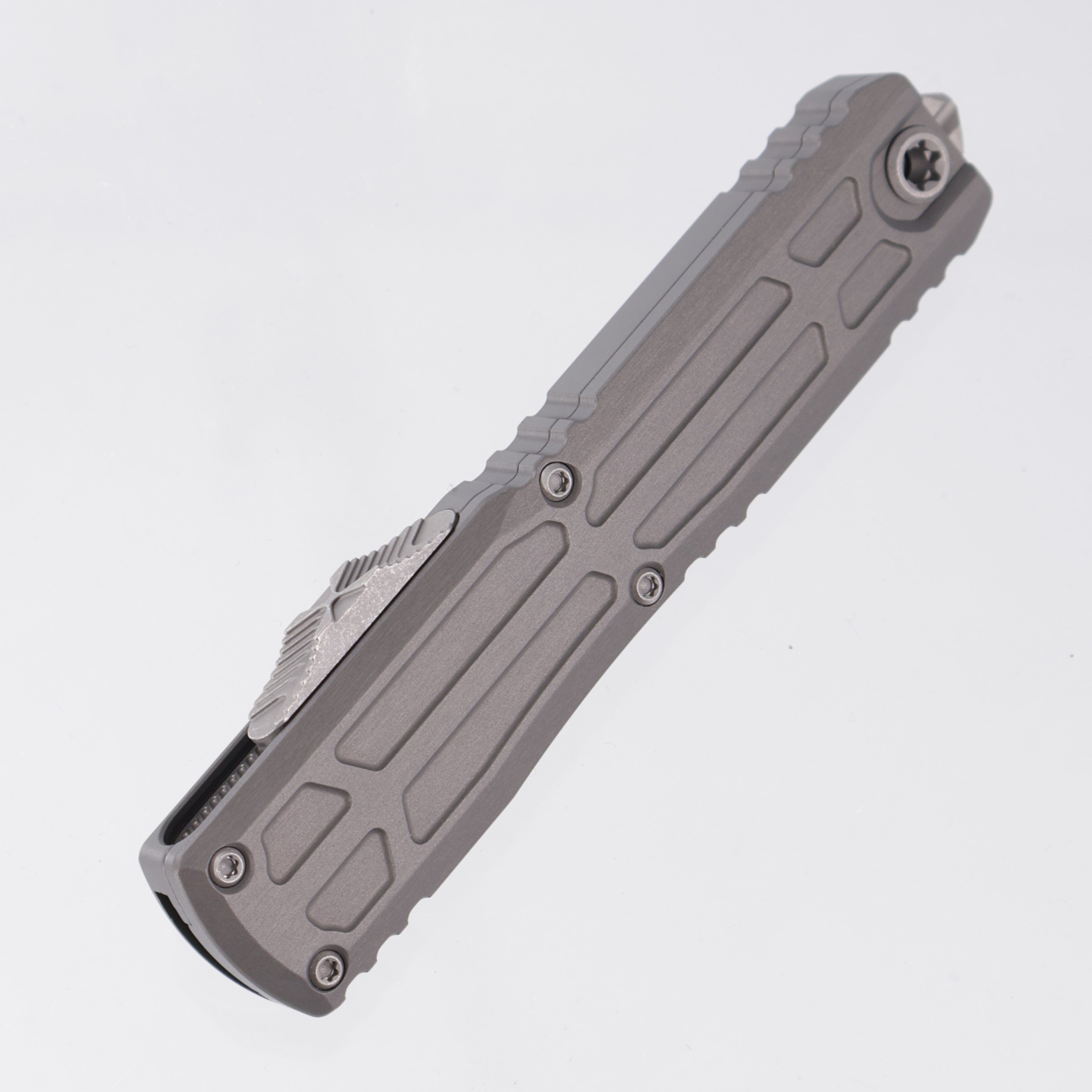 Microtech Ultratech EX ZBP Interceptor  - Natural Clear Aluminum - Apocalpytic M390MK - 1117EX-10 APNCS