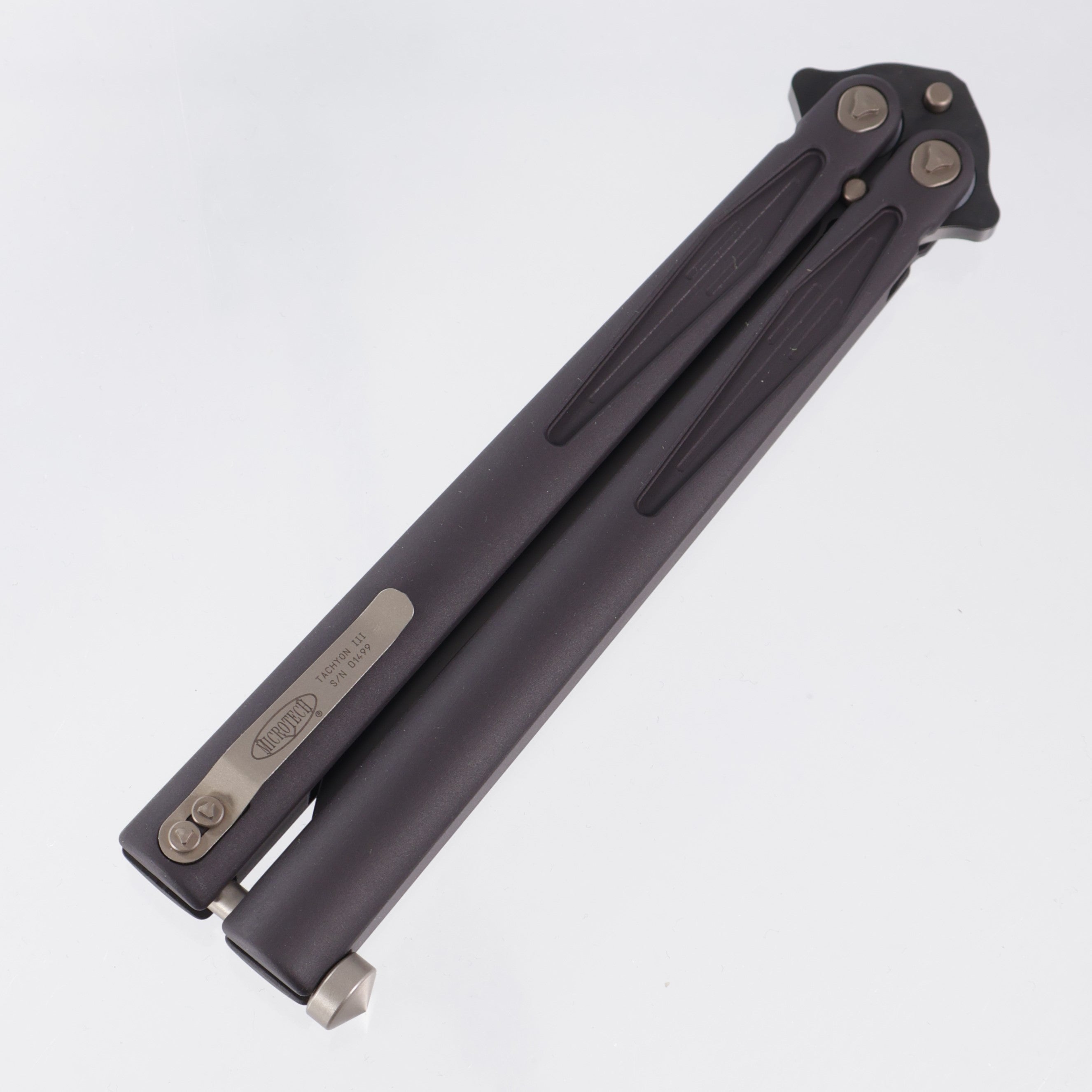 Microtech Tachyon III - Black Aluminum w/ Bronze Hardware - DLC Elmax - 173-1 DLC *NEW OLD STOCK*