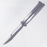 Microtech Tachyon III - Gray Aluminum w/ White Accents - DLC Double Full Serrate Elmax - 173-D3 GW *NEW OLD STOCK*