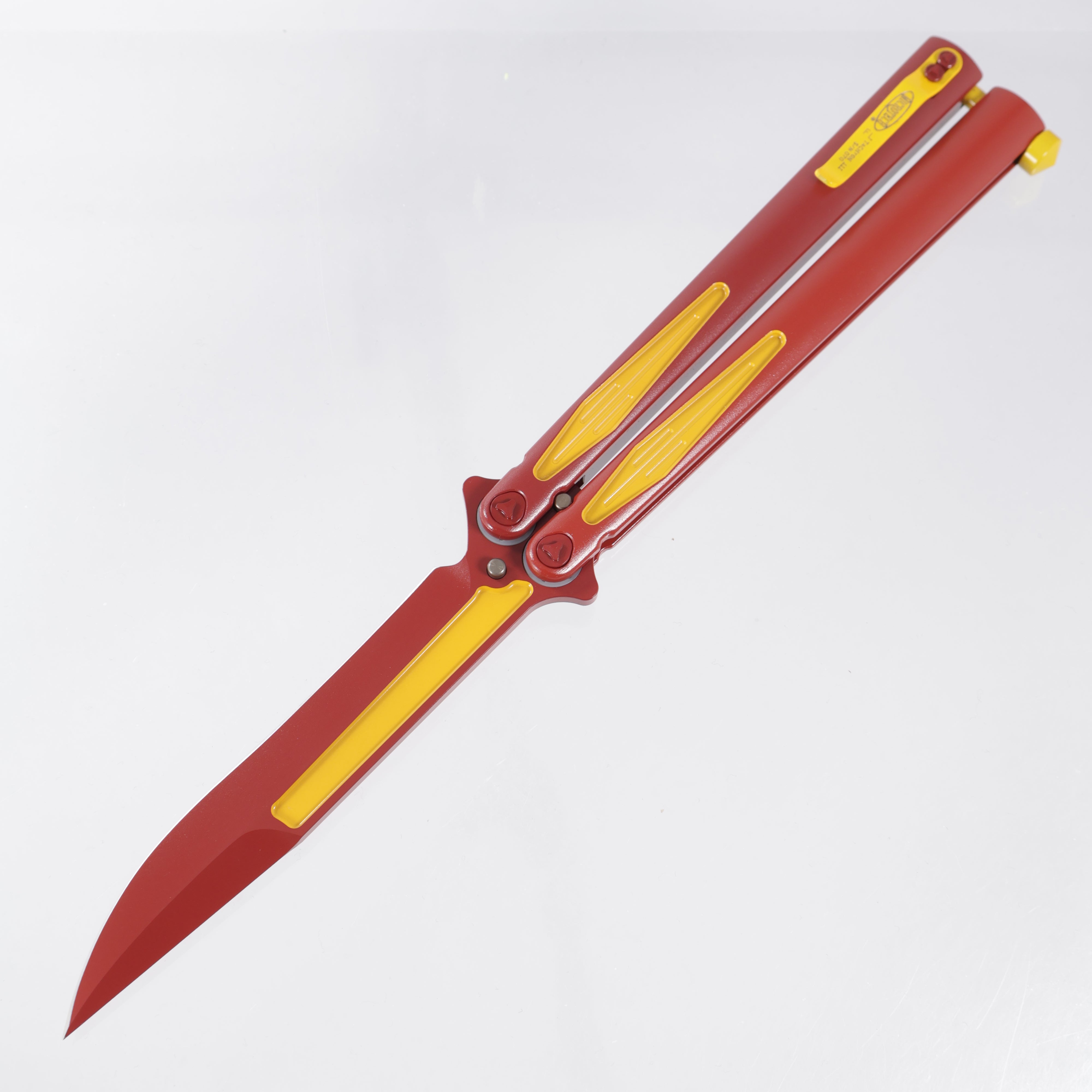 Microtech Tachyon III - Red Aluminum w/ Yellow Accents - Cerakote Elmax - 173-1 FL *NEW OLD STOCK*