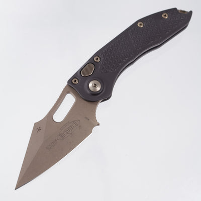 Microtech Stitch Auto - Black Aluminum w/ Bronze Hardware - Bronze Apocalyptic M390 - 169-14 *NEW OLD STOCK*