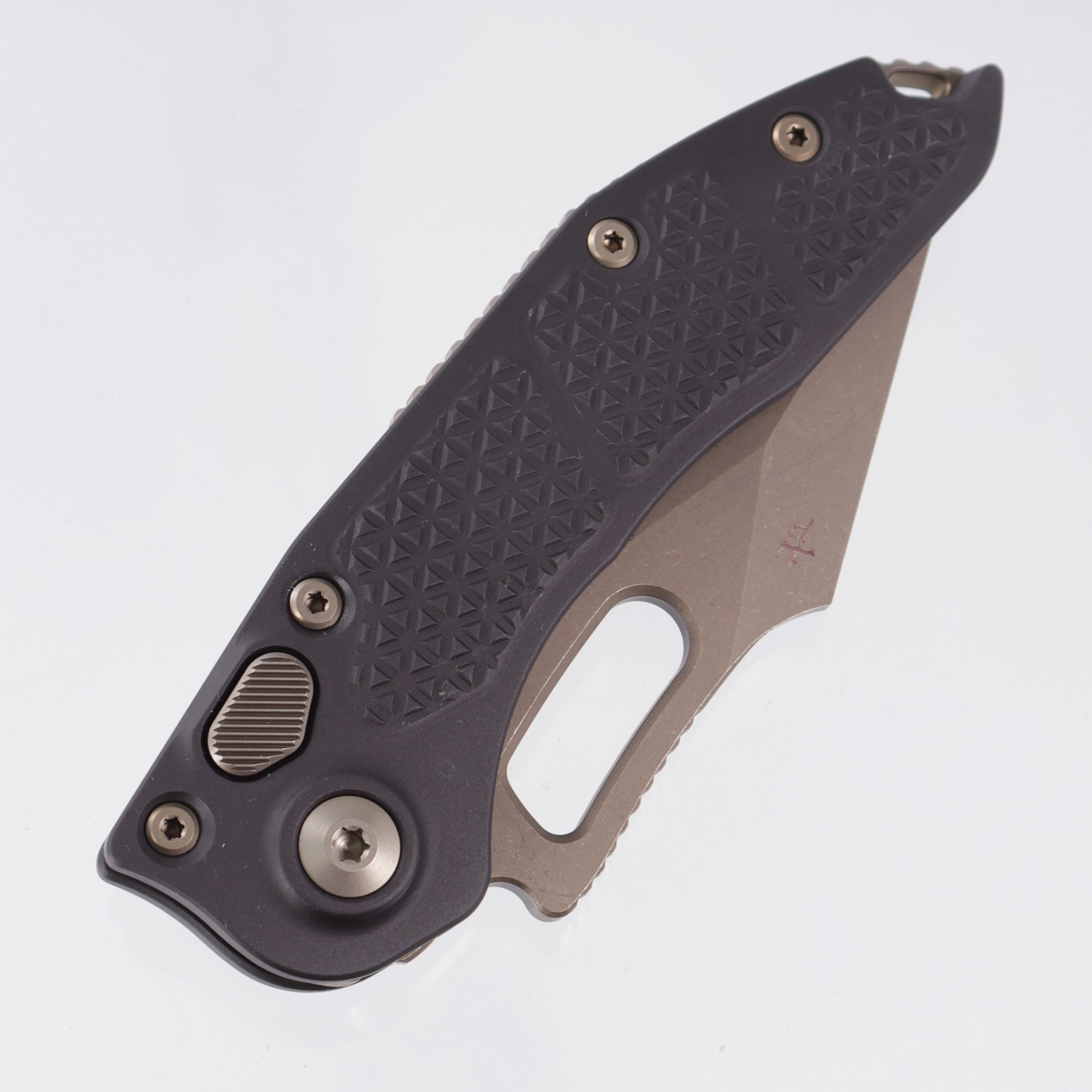 Microtech Stitch Auto - Black Aluminum w/ Bronze Hardware - Bronze Apocalyptic M390 - 169-14 *NEW OLD STOCK*
