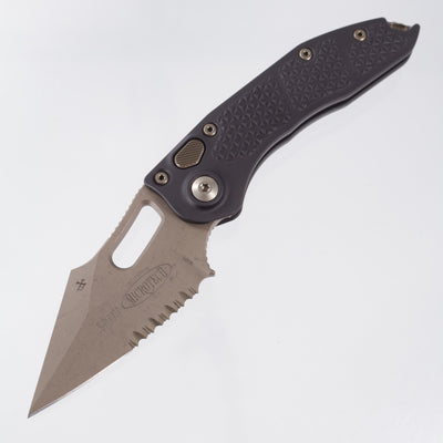 Microtech Stitch Auto - Black Aluminum w/ Bronze Hardware - Bronze Apocalyptic Full Serate M390 - 169-13 *NEW OLD STOCK*