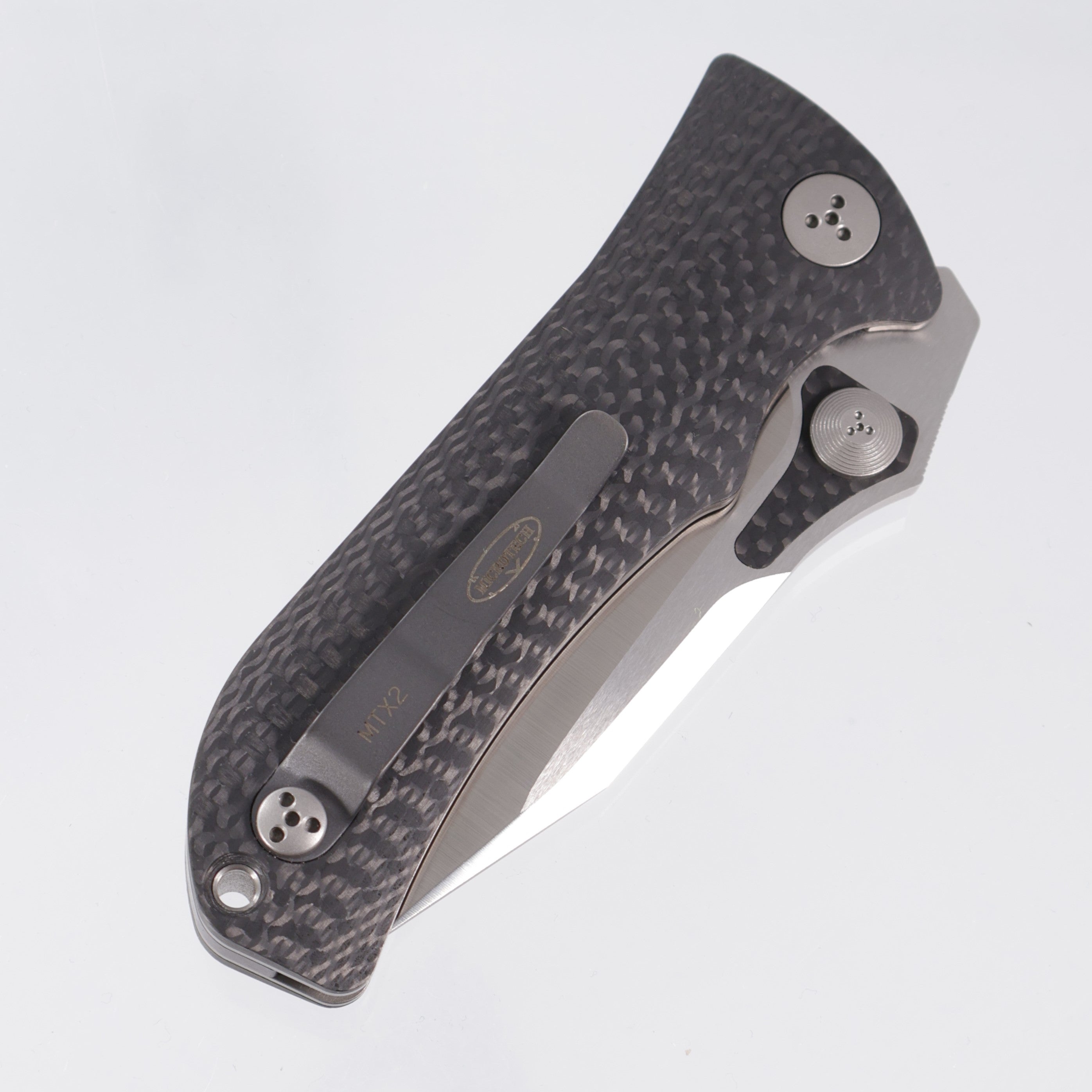 Microtech MTX-2 Dual Action - One Piece Carbon Fiber w/ Bolster Release - Satin Partial Serrate S30V - 04/2004 *PRE-OWNED*