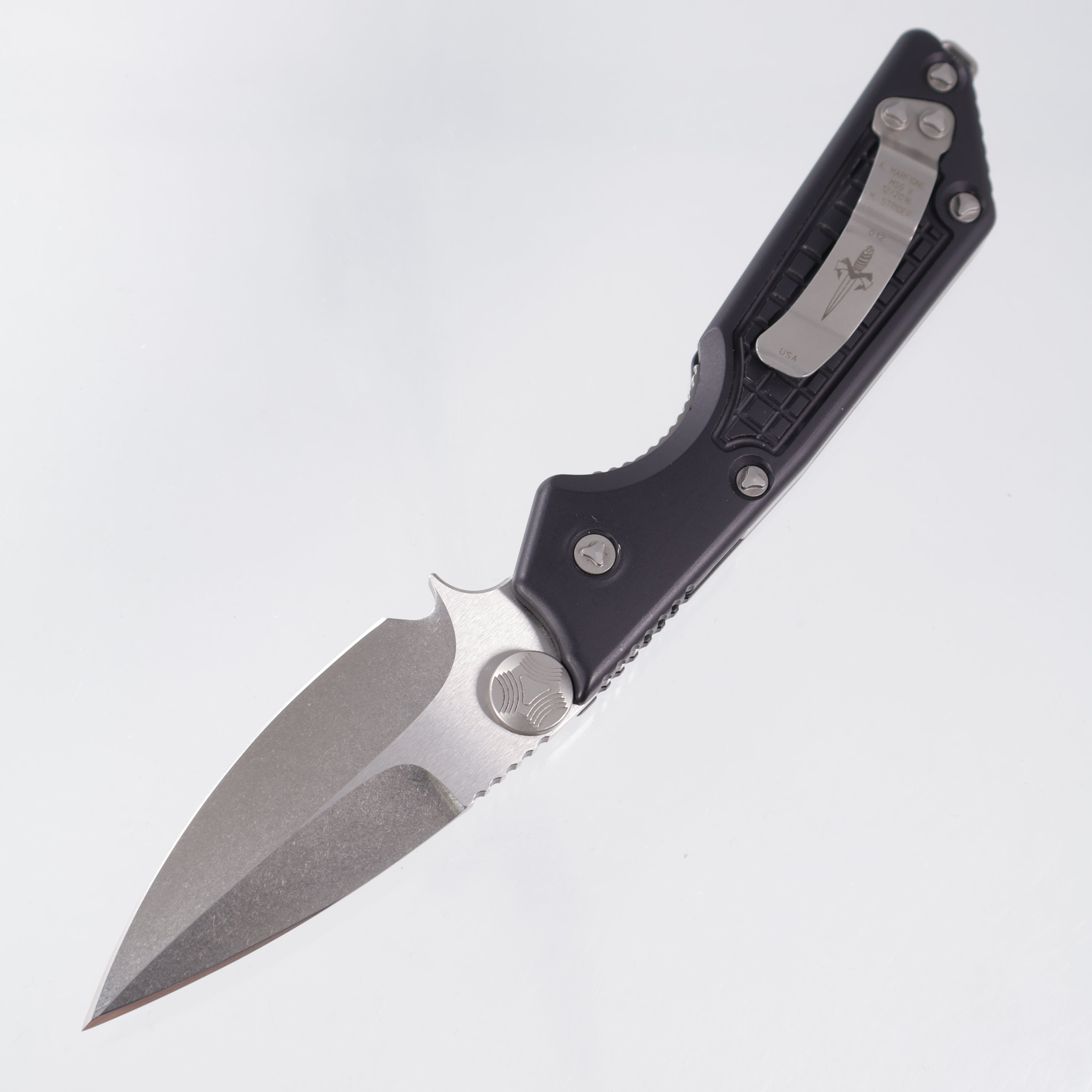Marfione Custom MSG-2 Dual Action - Black Frag Aluminum - 2-Tone Stonewash M390 - S/N:012 *PRE-OWNED*
