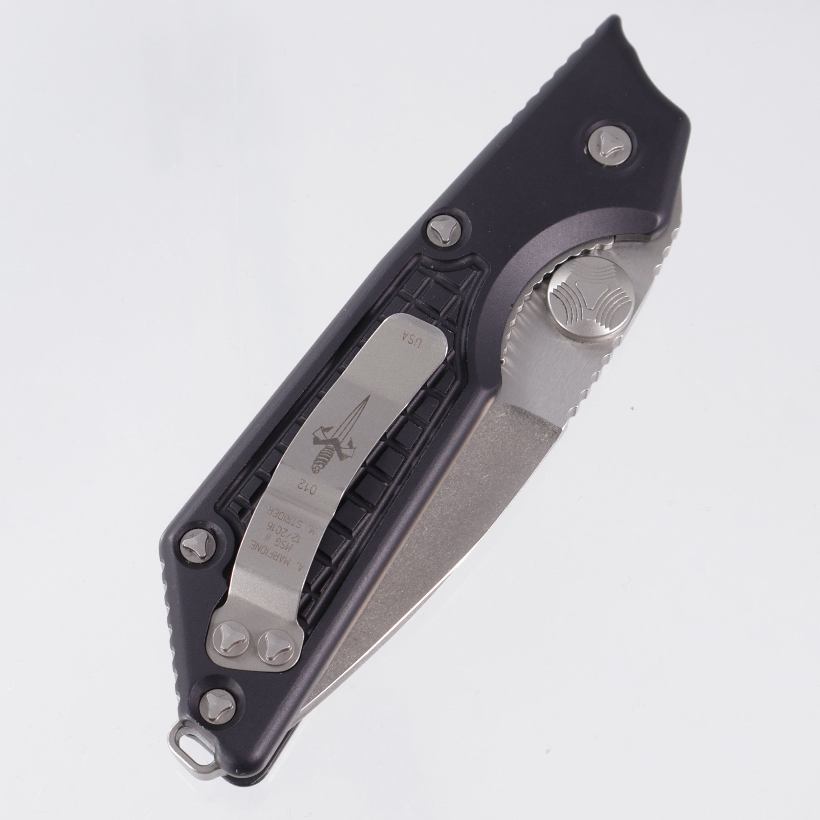 Marfione Custom MSG-2 Dual Action - Black Frag Aluminum - 2-Tone Stonewash M390 - S/N:012 *PRE-OWNED*