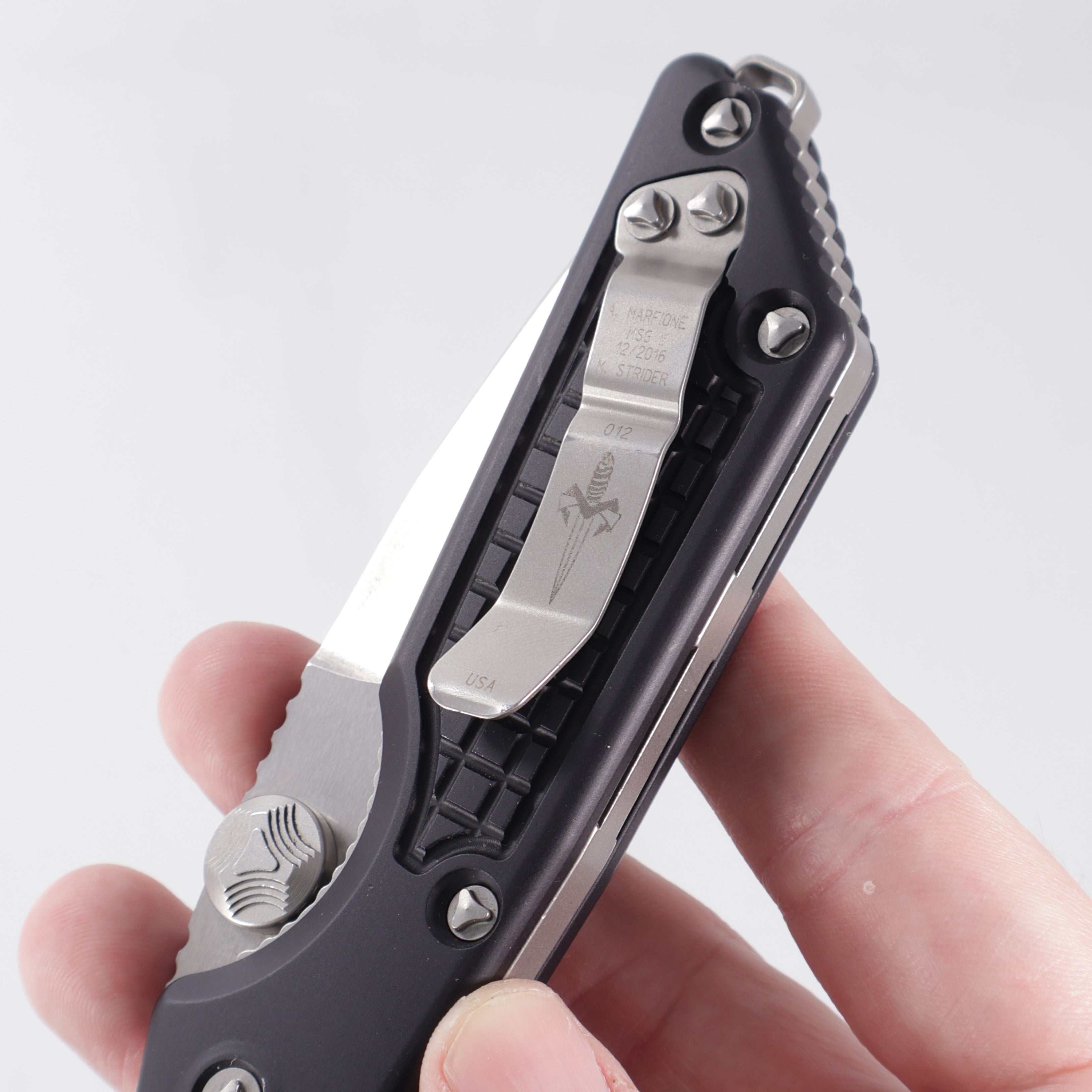 Marfione Custom MSG-2 Dual Action - Black Frag Aluminum - 2-Tone Stonewash M390 - S/N:012 *PRE-OWNED*