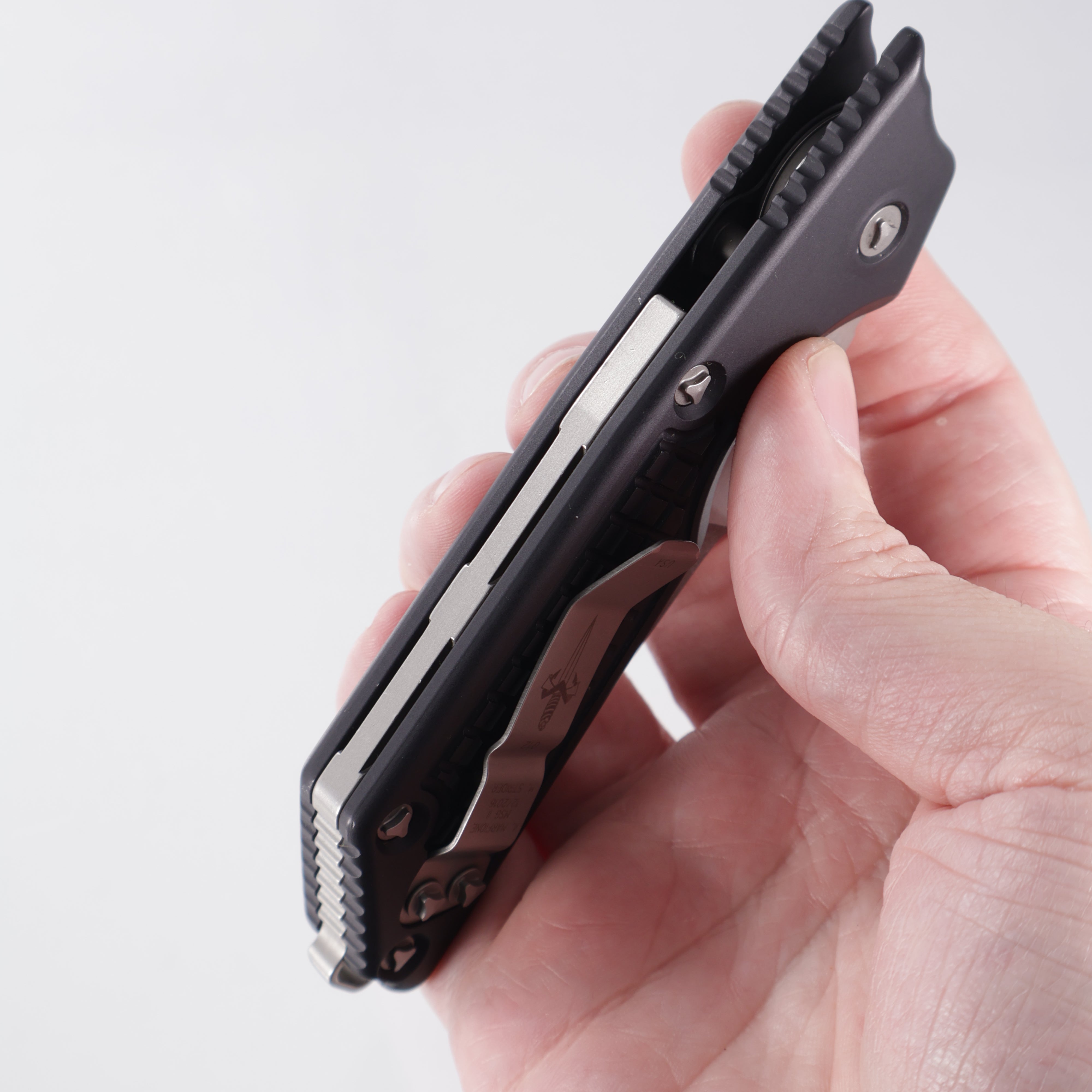 Marfione Custom MSG-2 Dual Action - Black Frag Aluminum - 2-Tone Stonewash M390 - S/N:012 *PRE-OWNED*