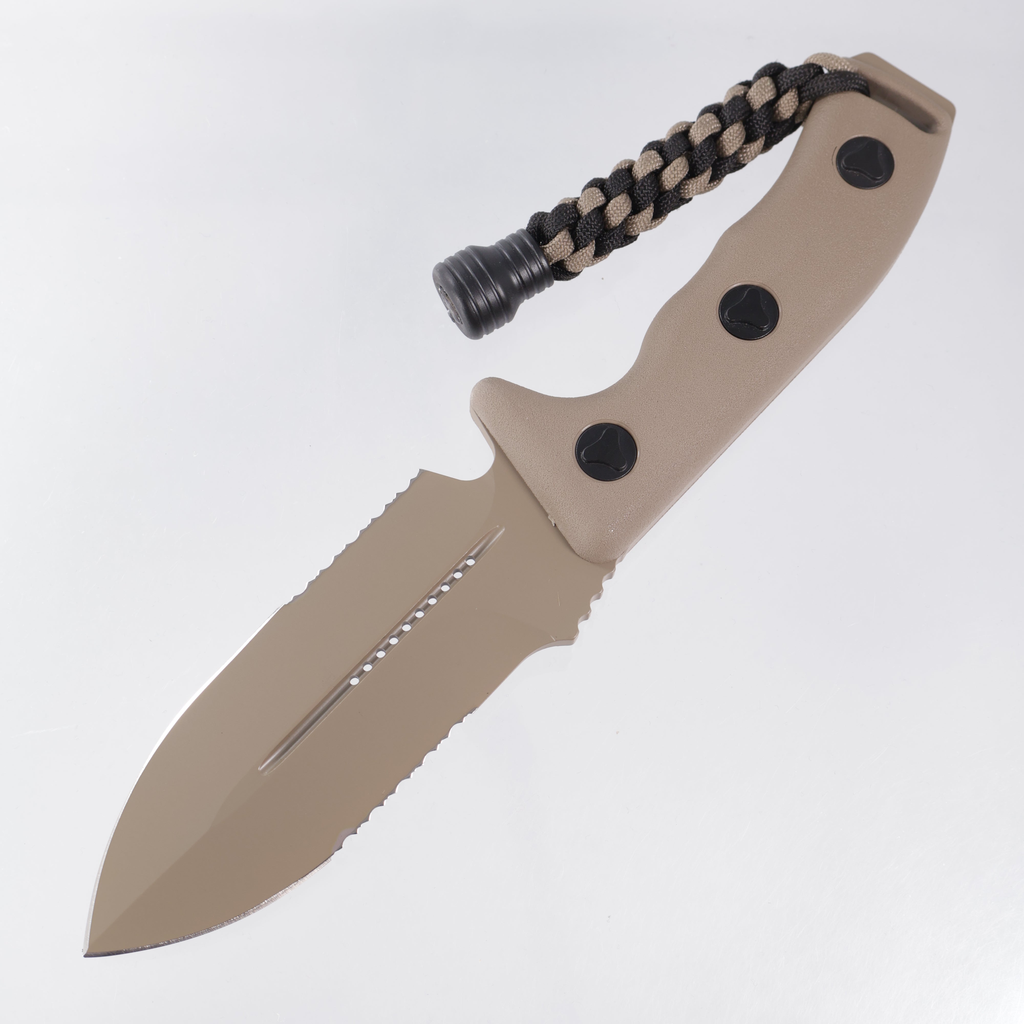 Microtech Crosshair - Tan Polymer - Tan Cerakote Full Serrate D2 - 101-2TA *PRE-OWNED*