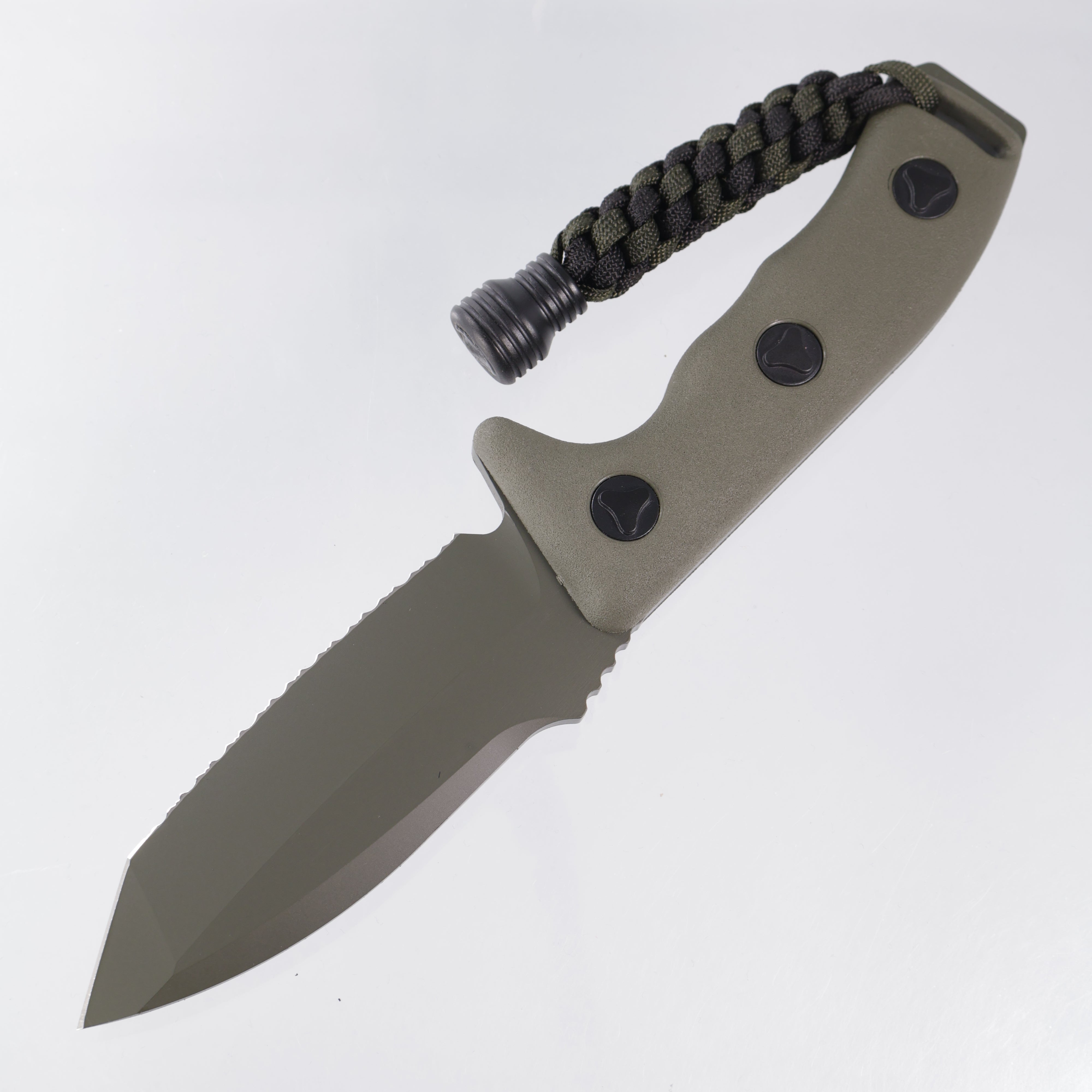 Microtech Currahee Tanto - OD Green Polymer - OD Green Cerakote Full Serrate D2 - 103-3GR *PRE-OWNED*