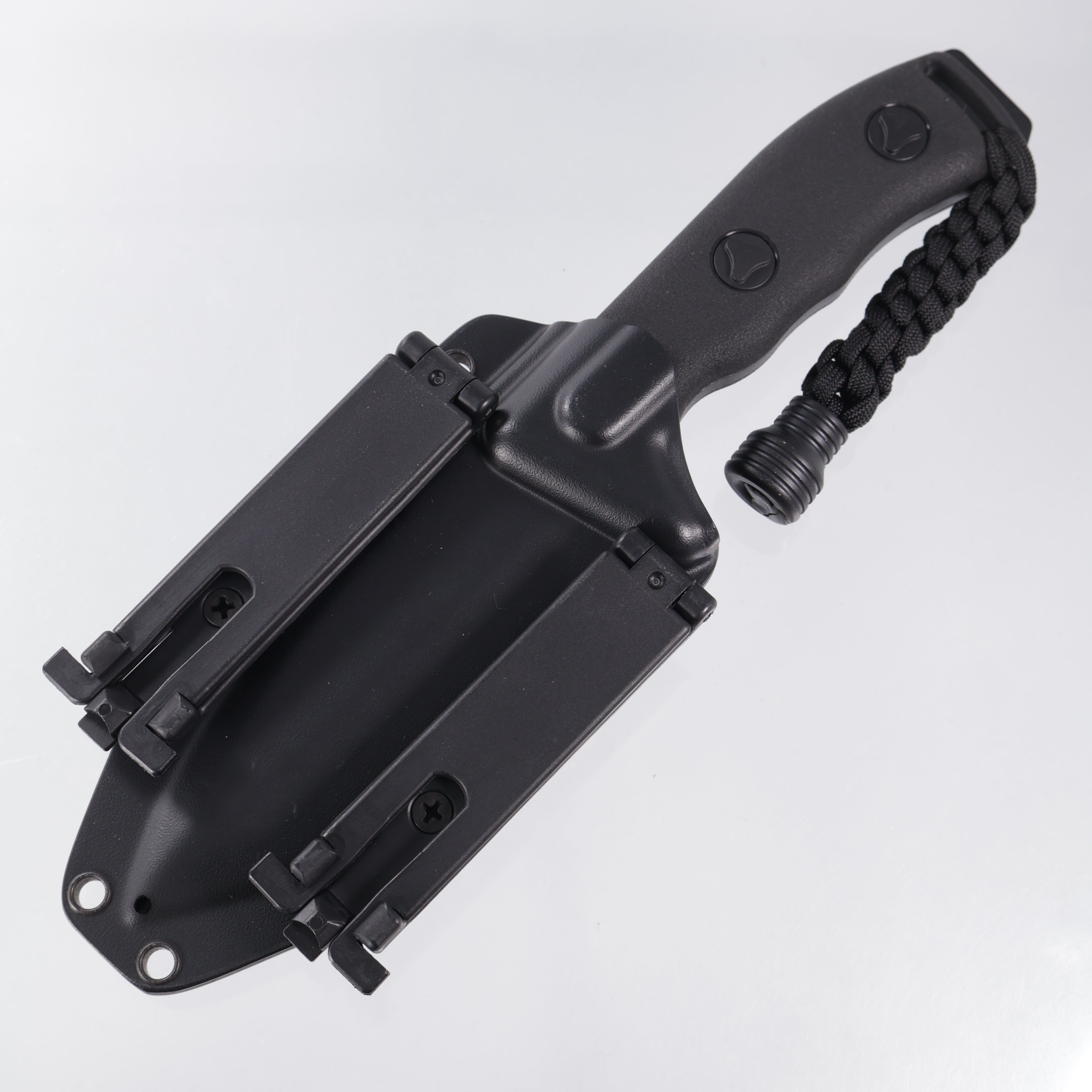 Microtech Currahee Tanto - Black Polymer - Black Cerakote Full Serrate D2 - 103-3BL *PRE-OWNED*