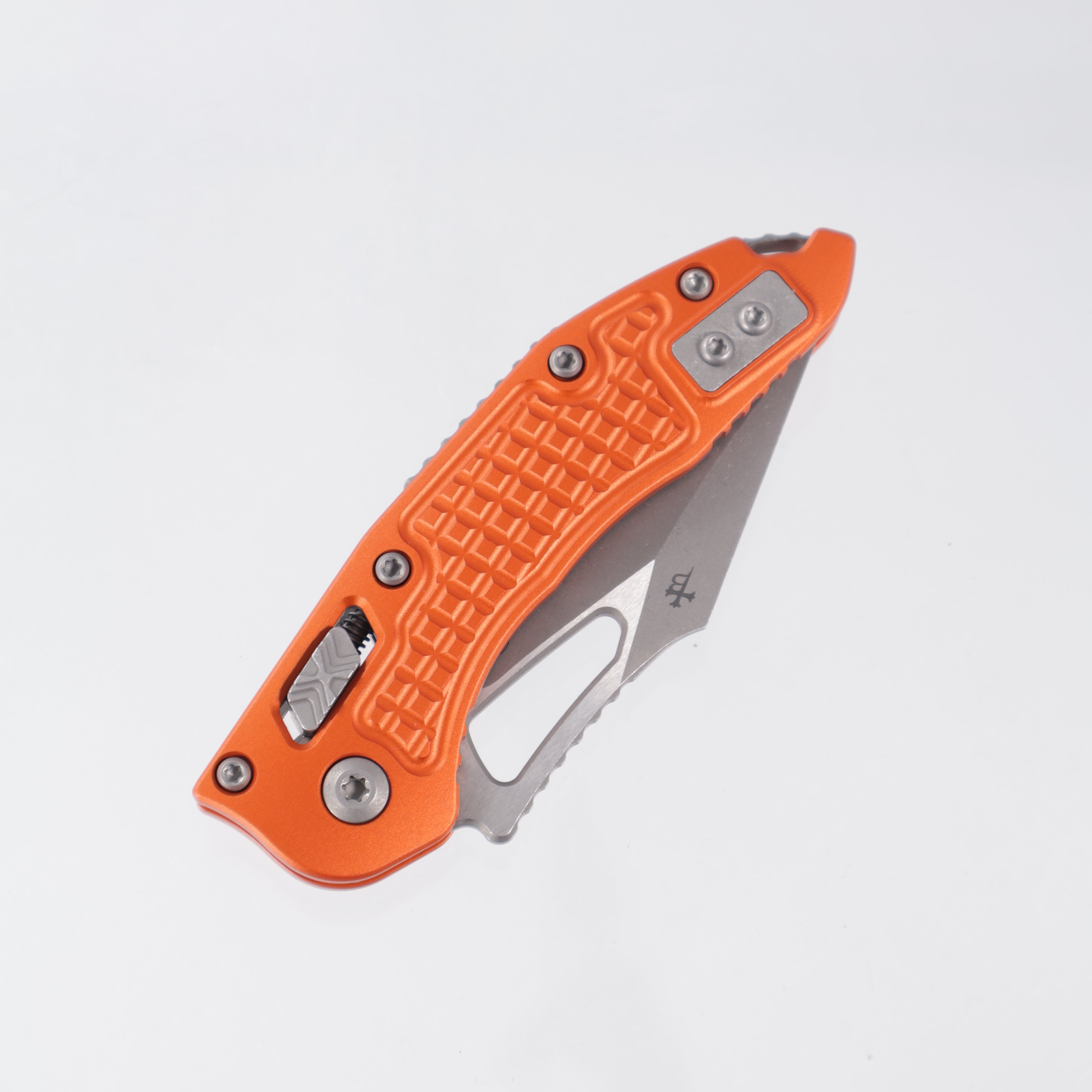 Microtech M-Stitch Ram-Lok - Orange Frag Aluminum - Apocalyptic M390MK - 169MRL-10 APFROR MStitch