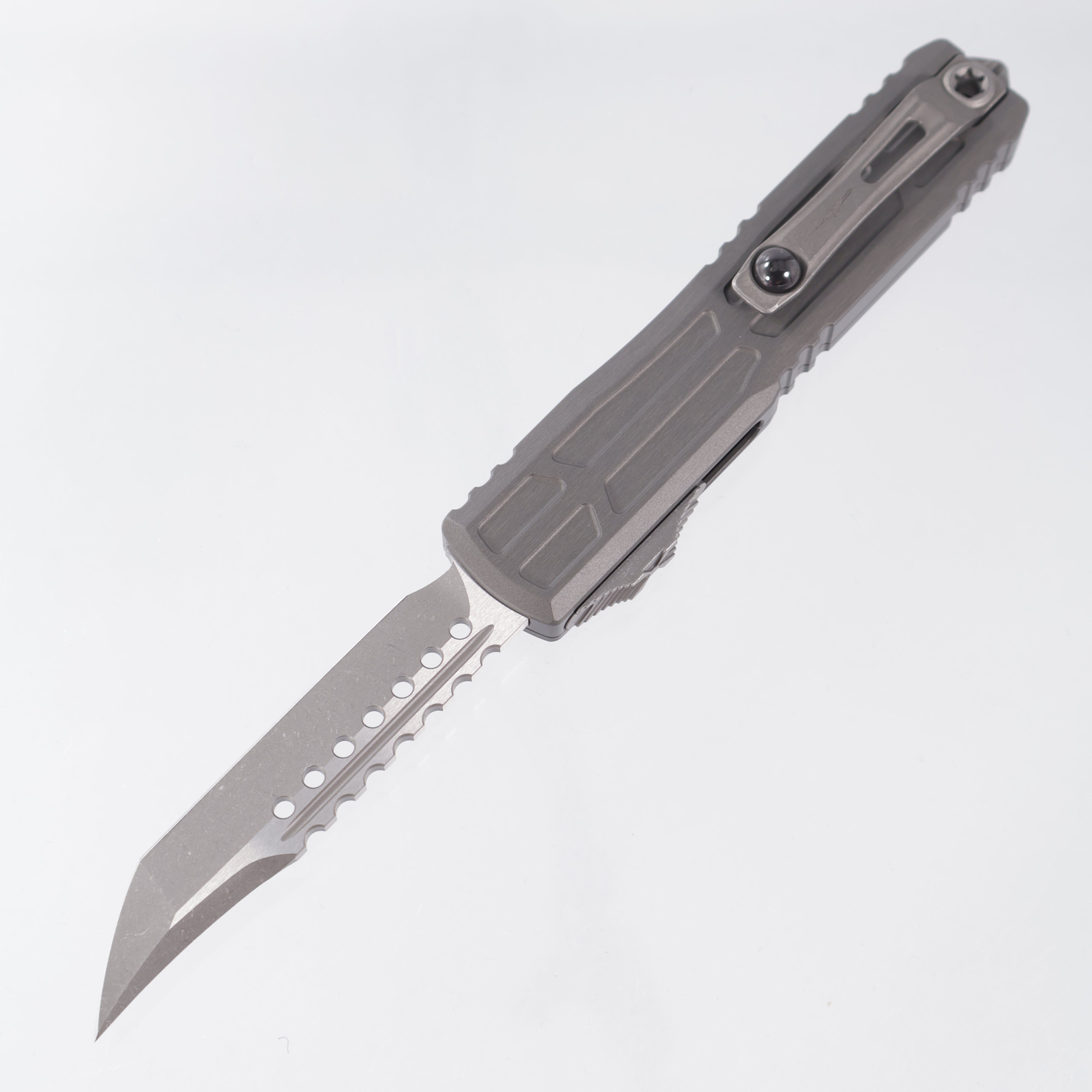 Microtech Ultratech EX ZBP Hellhound  - Natural Clear Aluminum - Apocalpytic M390MK - 1119EX-10 APNCS