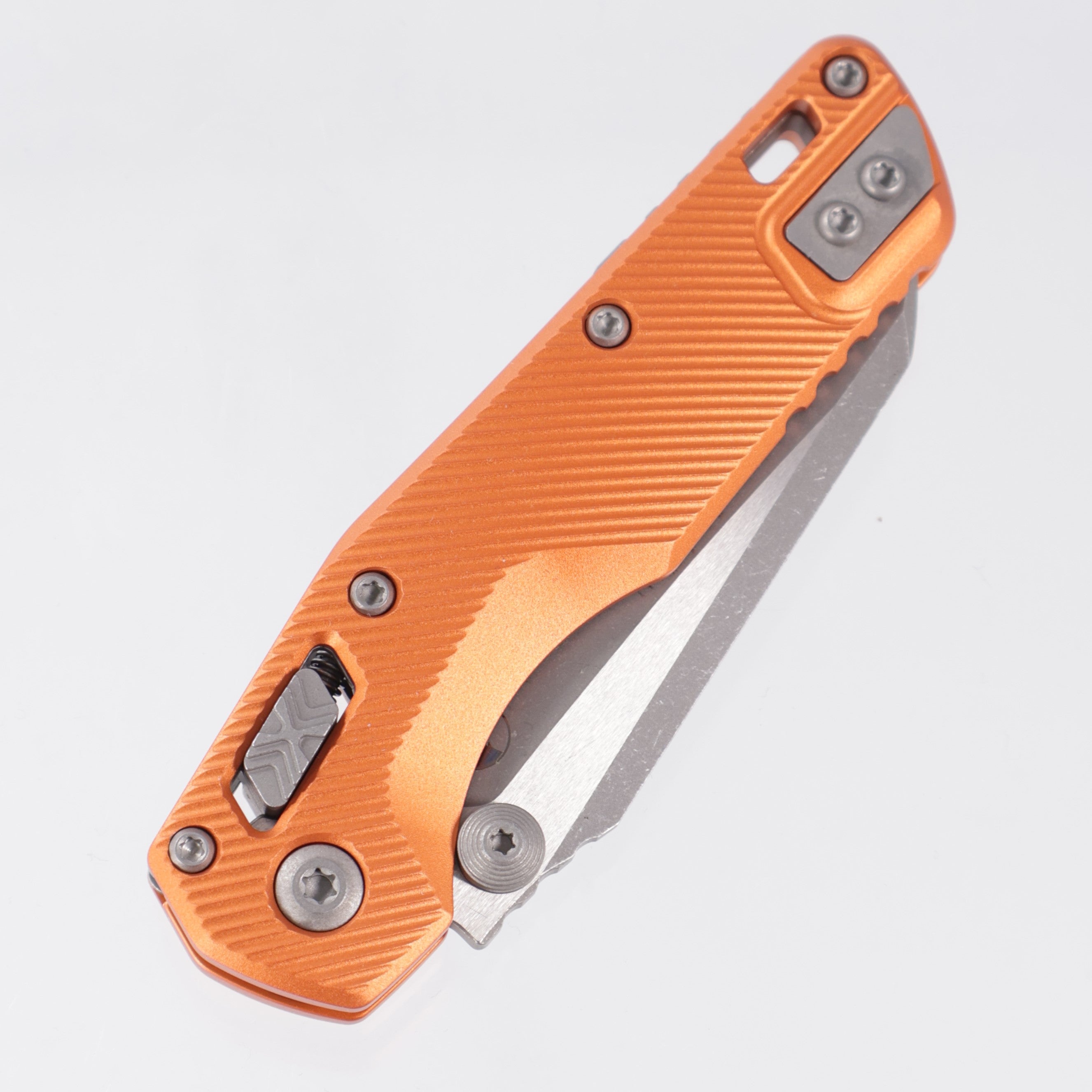 Microtech MSI Mini - Orange Fluted Aluminum - Apocalyptic M390MK - 210M-10 APFLOR