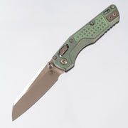 Microtech Marfione Select MSI Mini - Antique Green Frag Titanium w/ Bronze Hardware - Bronze Stonewash M390MK - 210M-13FRMS2