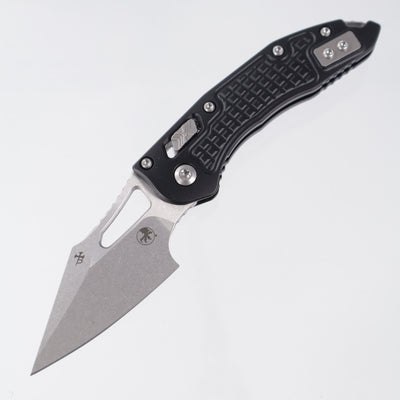 Microtech Stitch Mini Ram-Lok - Black Frag Aluminum - Stonewash M390MK - 169MRL-10 FR