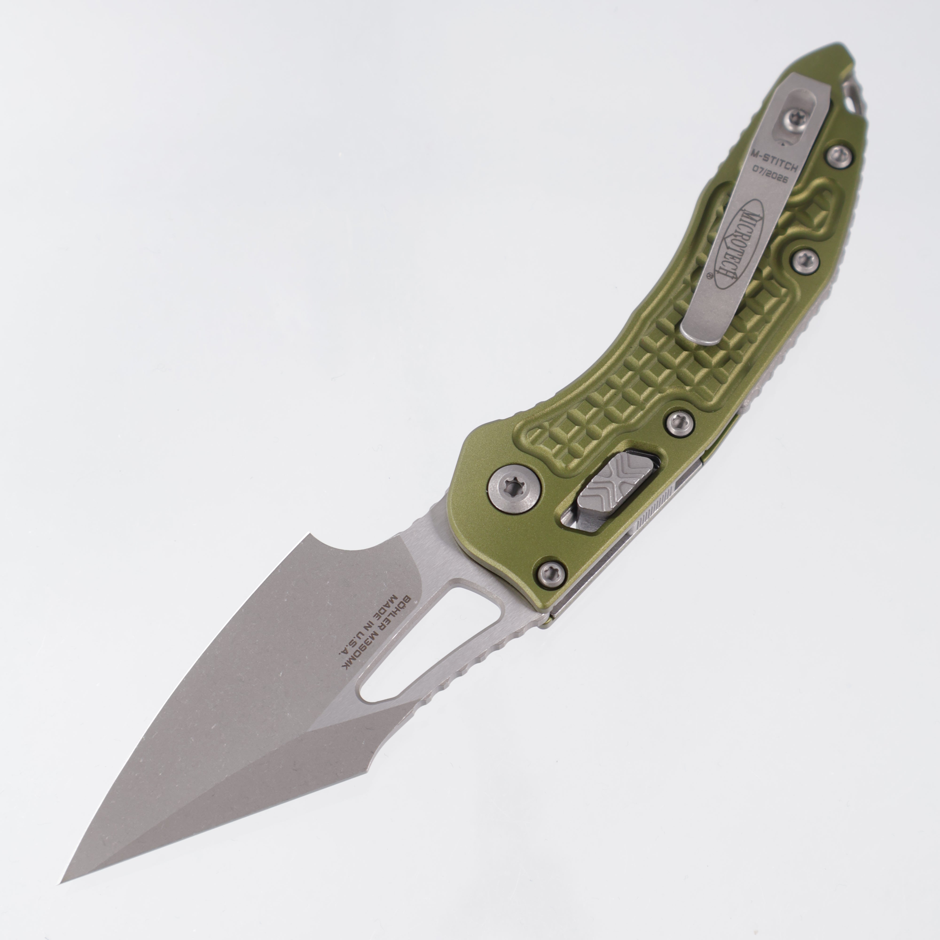 Microtech Stitch Mini Ram-Lok - OD Green Frag Aluminum - Apocalyptic M390MK - 169MRL-10 APFROD