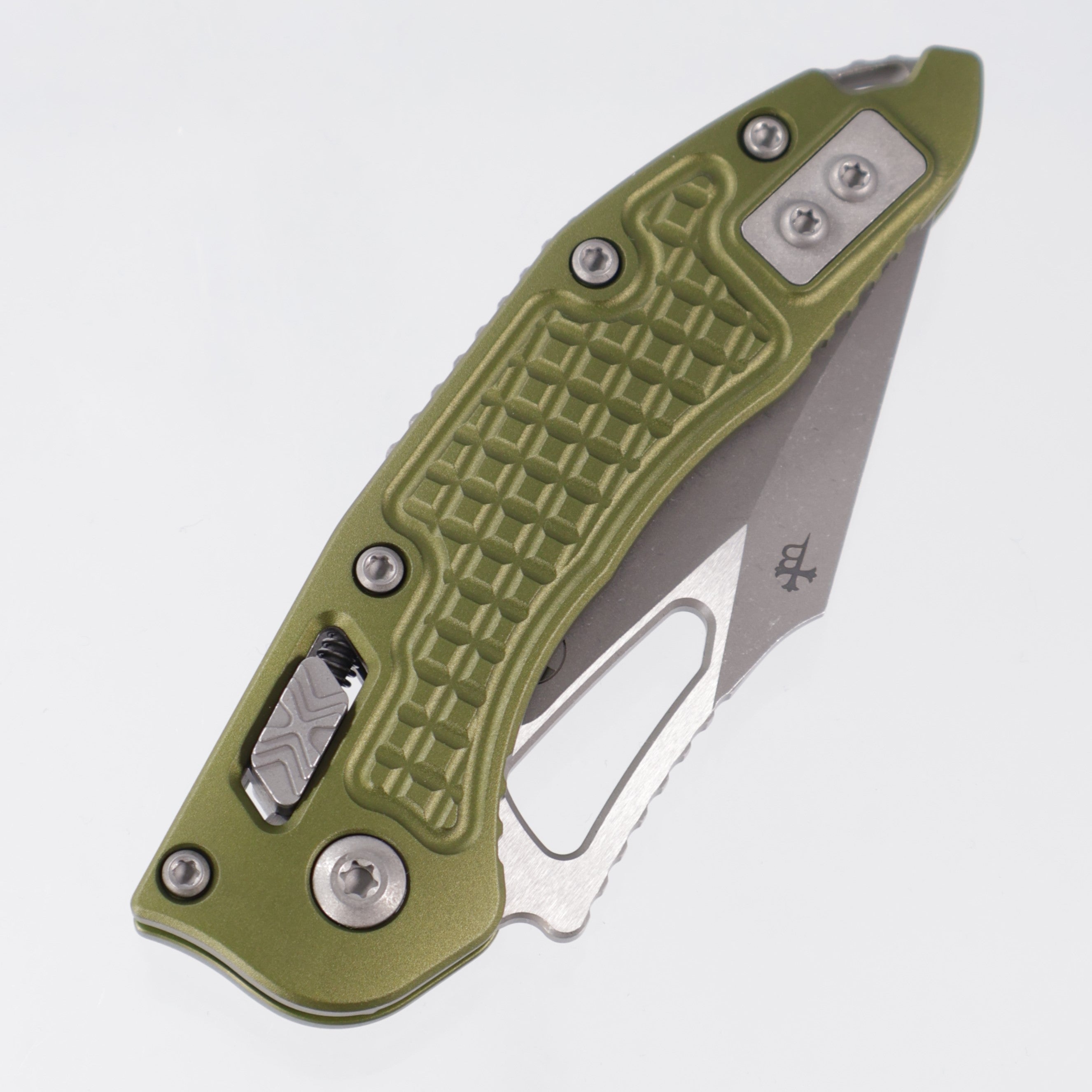 Microtech Stitch Mini Ram-Lok - OD Green Frag Aluminum - Apocalyptic M390MK - 169MRL-10 APFROD