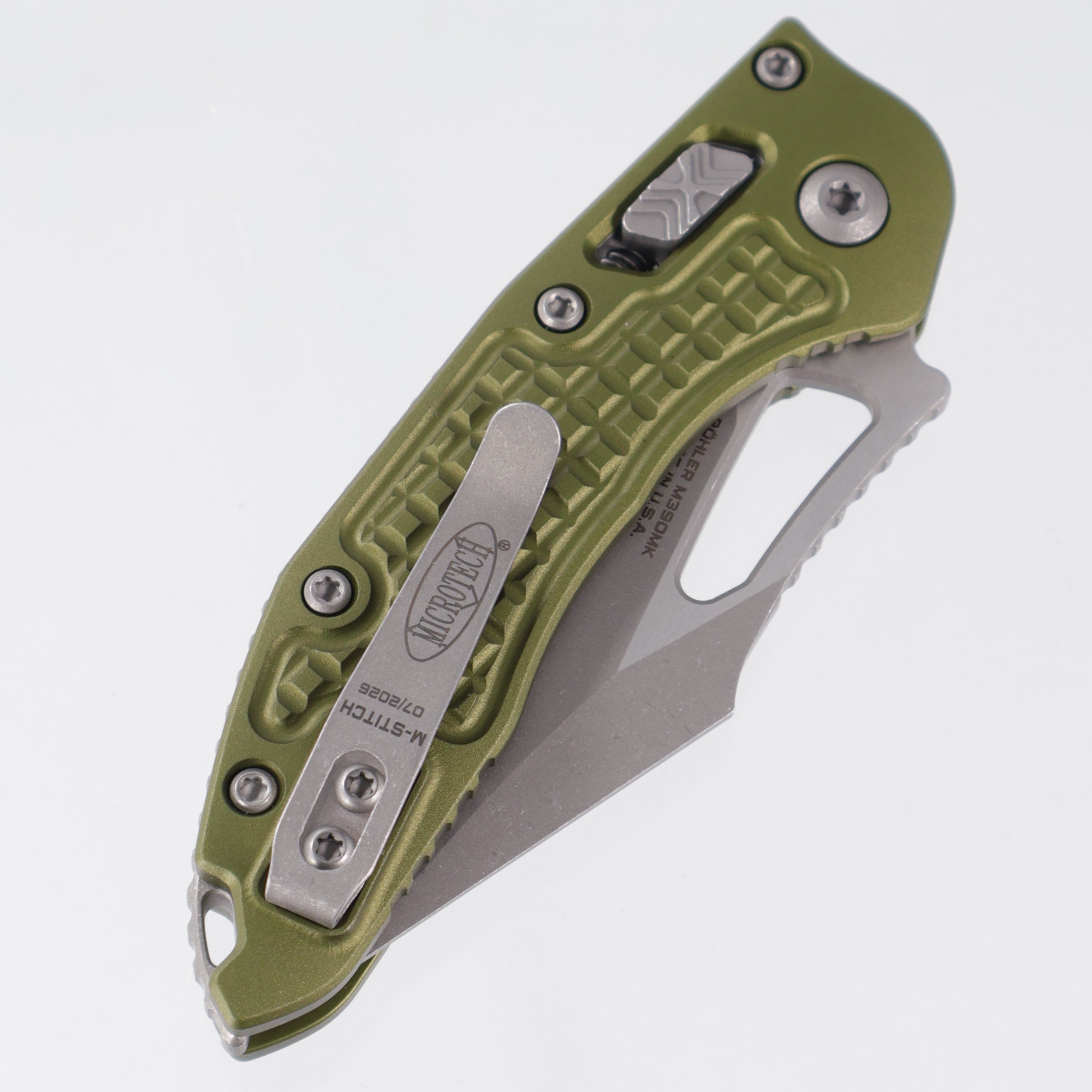 Microtech Stitch Mini Ram-Lok - OD Green Frag Aluminum - Apocalyptic M390MK - 169MRL-10 APFROD