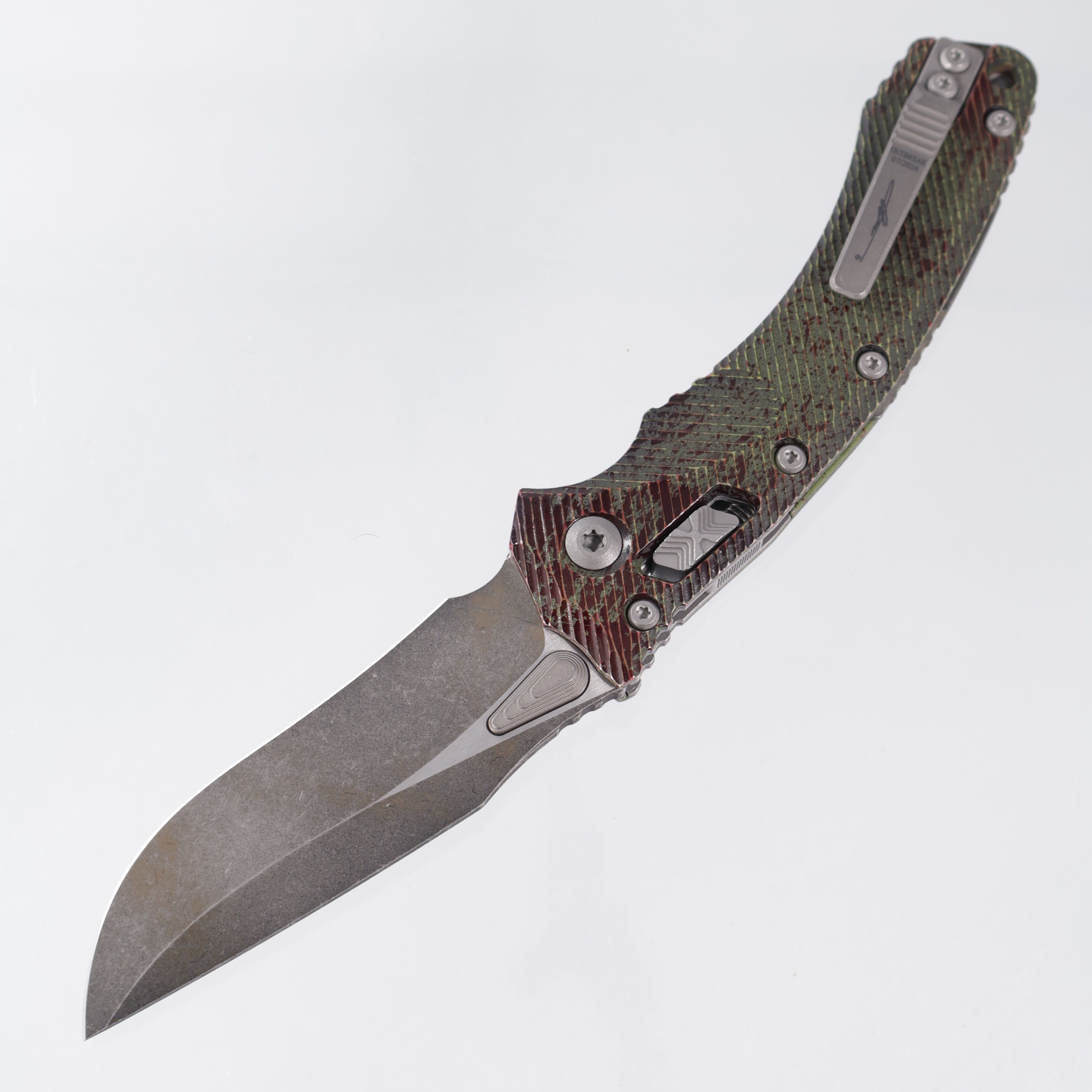 Microtech Amphibian Signature Series - Outbreak Fluted Aluminum - Outbreak M390MK - 137RL-1FLOBS
