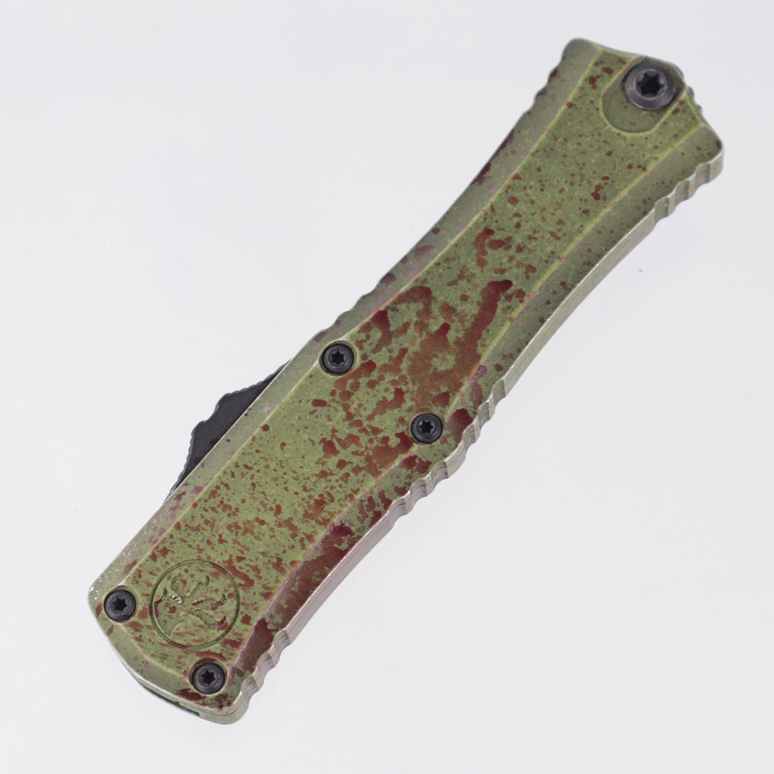 Microtech Mini Hera II Bayonet Signature Series - Outbreak Deep Engraved Aluminum - Outbreak M390MK - 1701M-1 OBDS