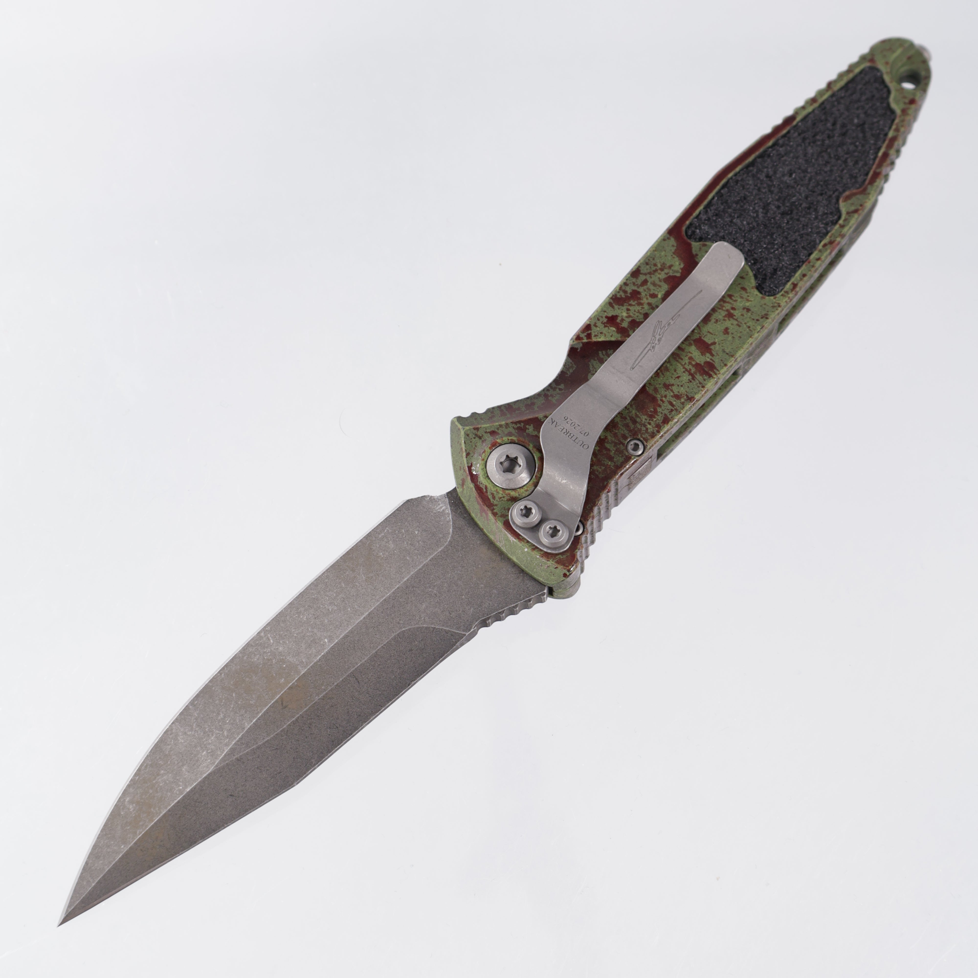 Microtech Socom Elite Auto Spear Point Signature Series - Outbreak Aluminum - Outbreak M390MK - 160A-1OBSS
