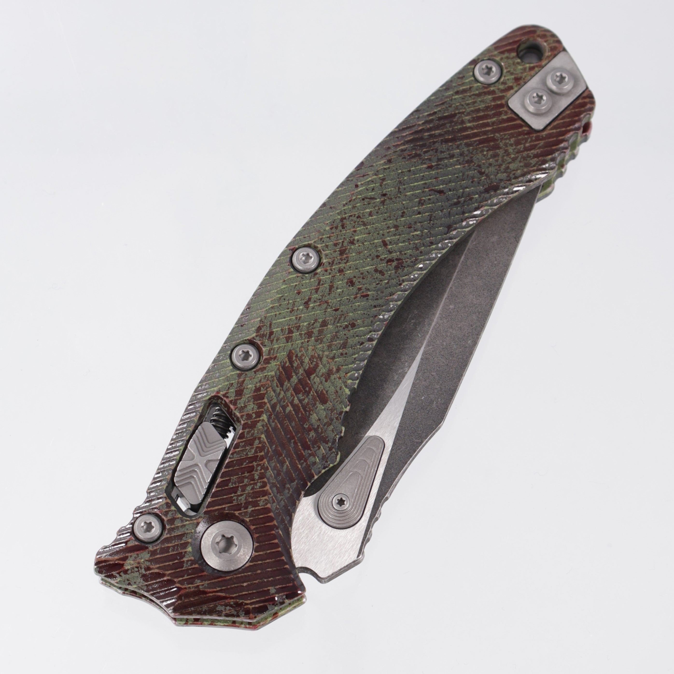 Microtech Amphibian Signature Series - Outbreak Fluted Aluminum - Outbreak M390MK - 137RL-1FLOBS
