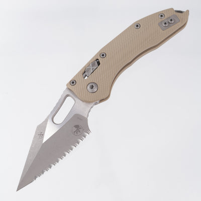 Microtech Stitch Ram-Lok - Tan Fluted G10 - Apocalyptic Full Serrate M390MK - 169RL-12 APFLGTTA