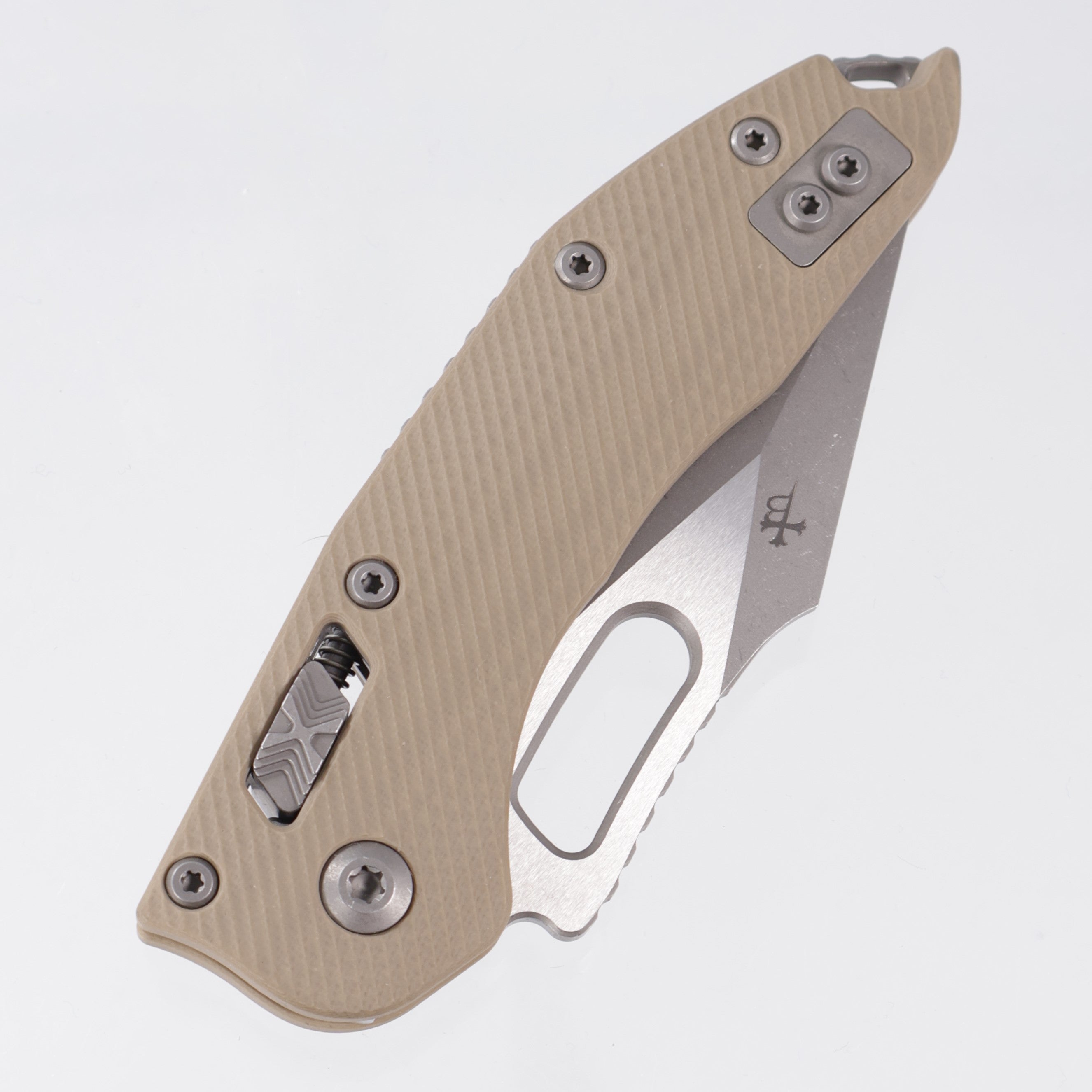 Microtech Stitch Ram-Lok - Tan Fluted G10 - Apocalyptic Full Serrate M390MK - 169RL-12 APFLGTTA