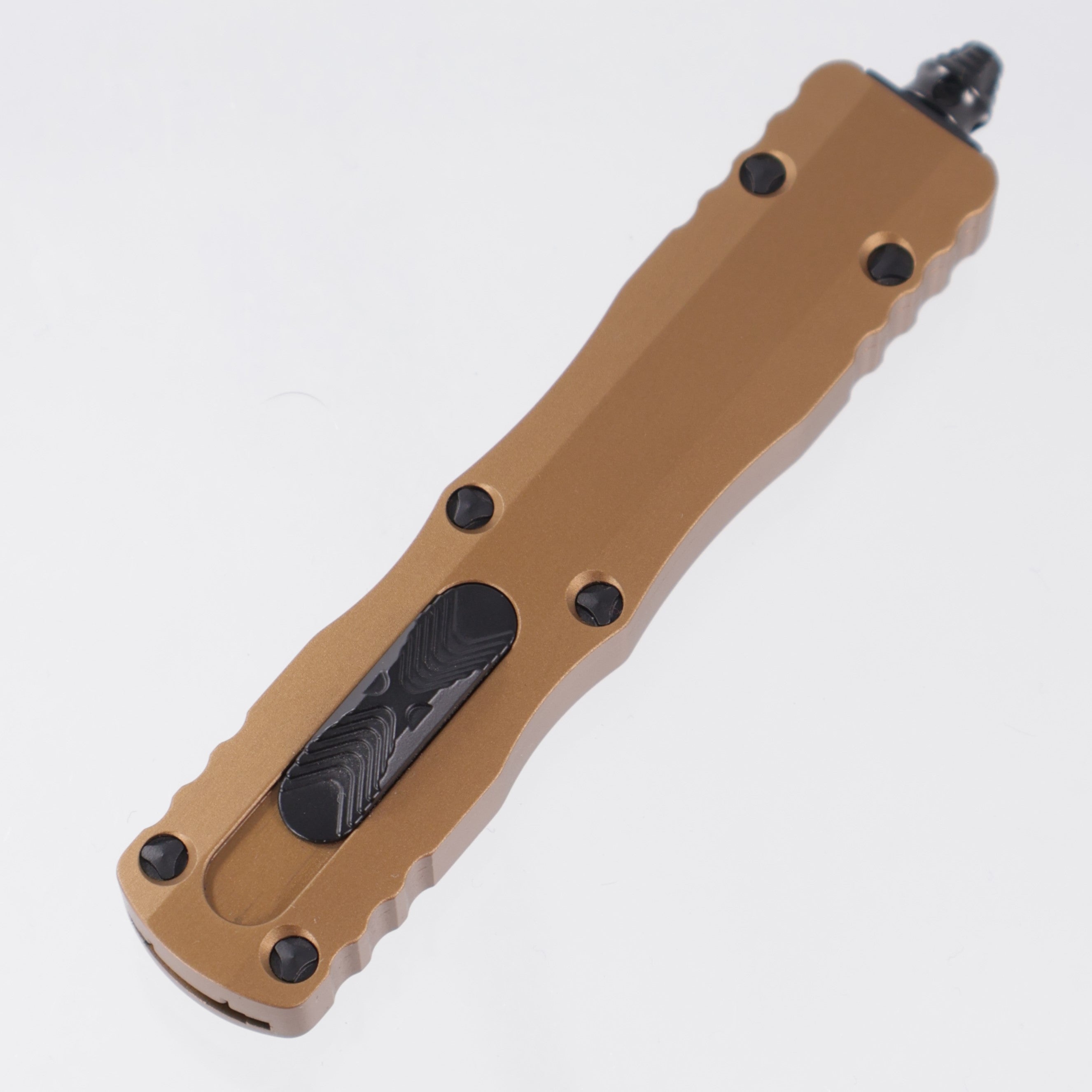 Microtech Dirac - Tan Aluminum - 2-Tone Black M390 - 225-1 TA