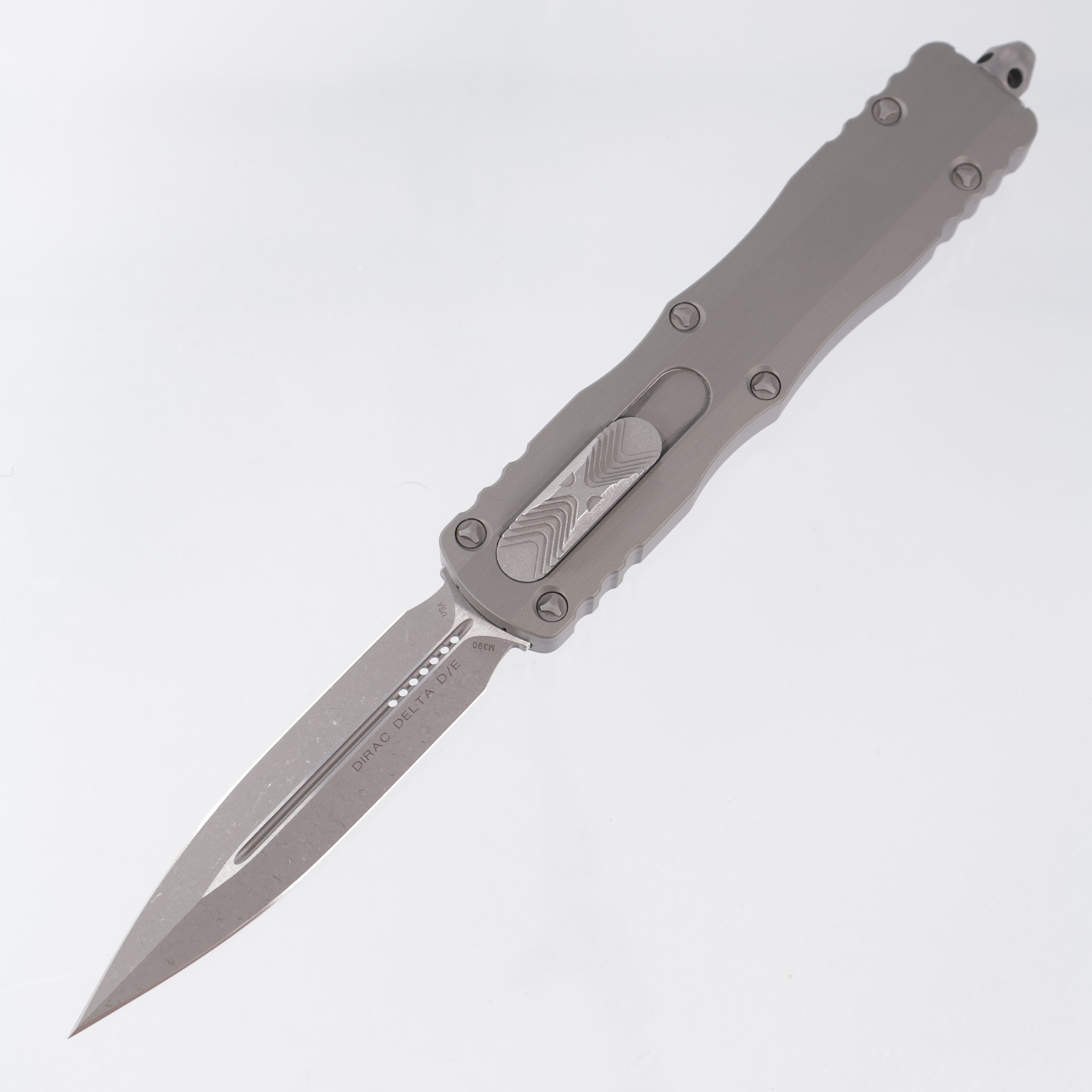 Microtech Dirac Delta - Natural Clear Aluminum - Apocalyptic M390MK - 227-10 APNC