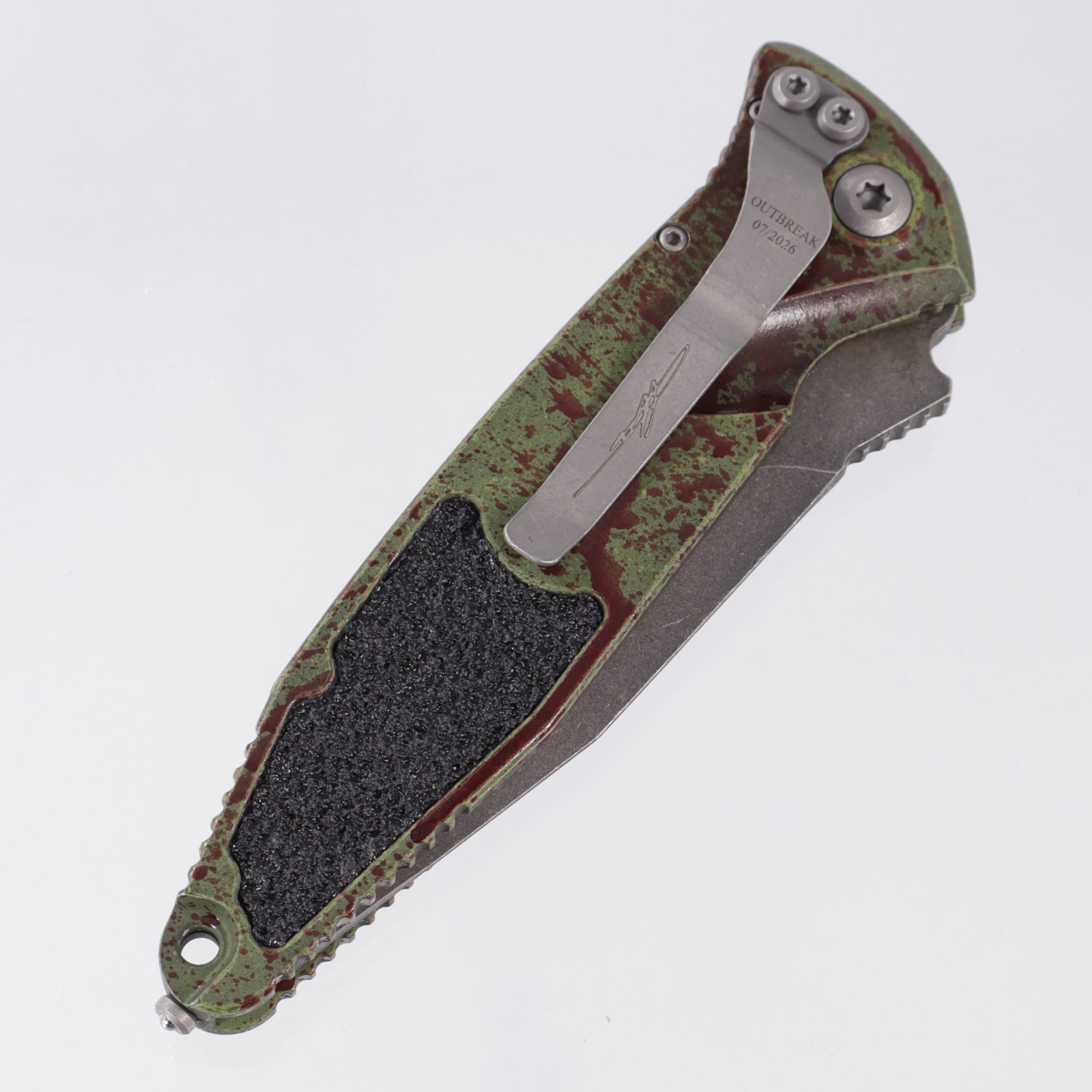 Microtech Socom Elite Auto Spear Point Signature Series - Outbreak Aluminum - Outbreak M390MK - 160A-1OBSS