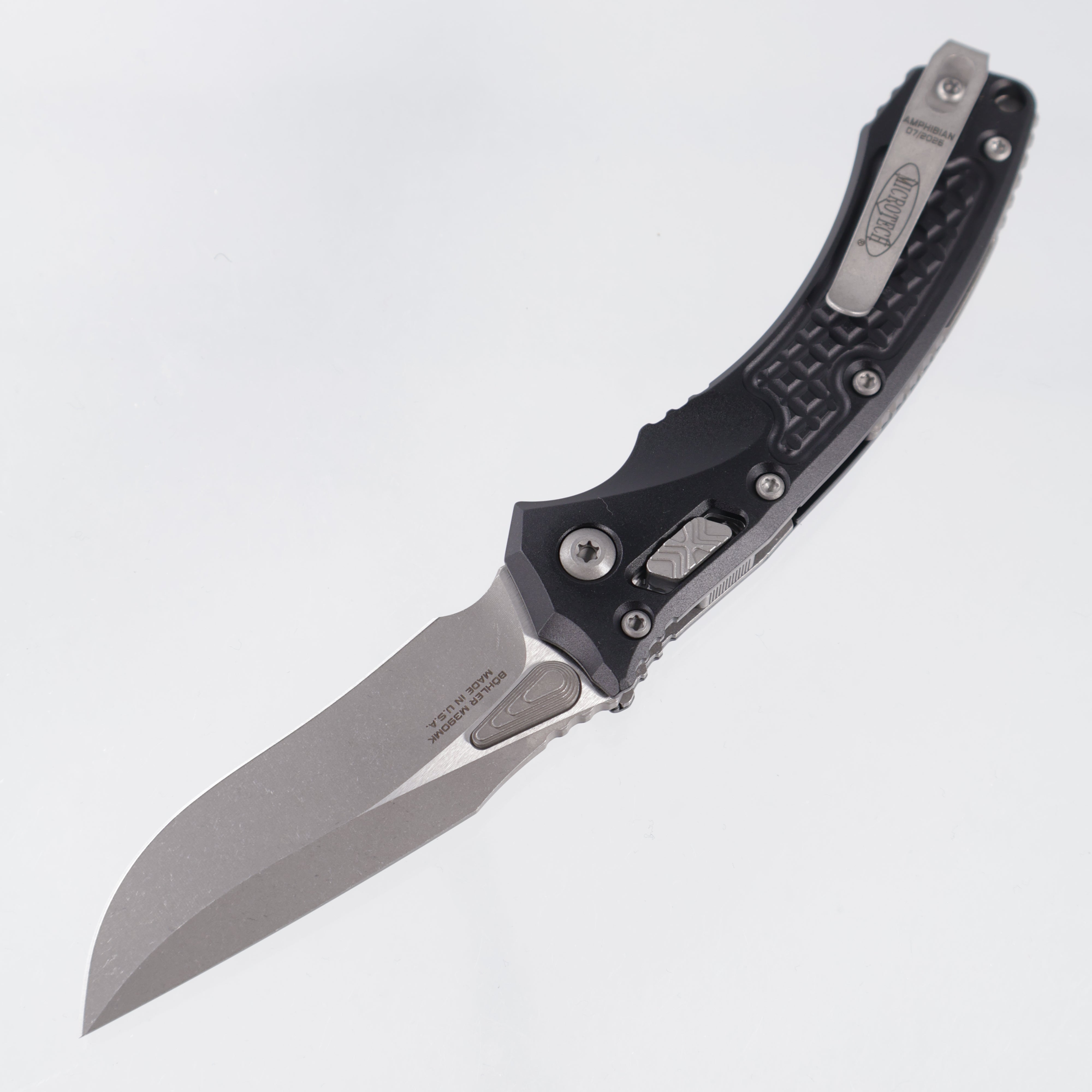 Microtech Ampbibian Mini - Black Frag Aluminum - Apocalyptic M390MK - 137MRL-10 APFR