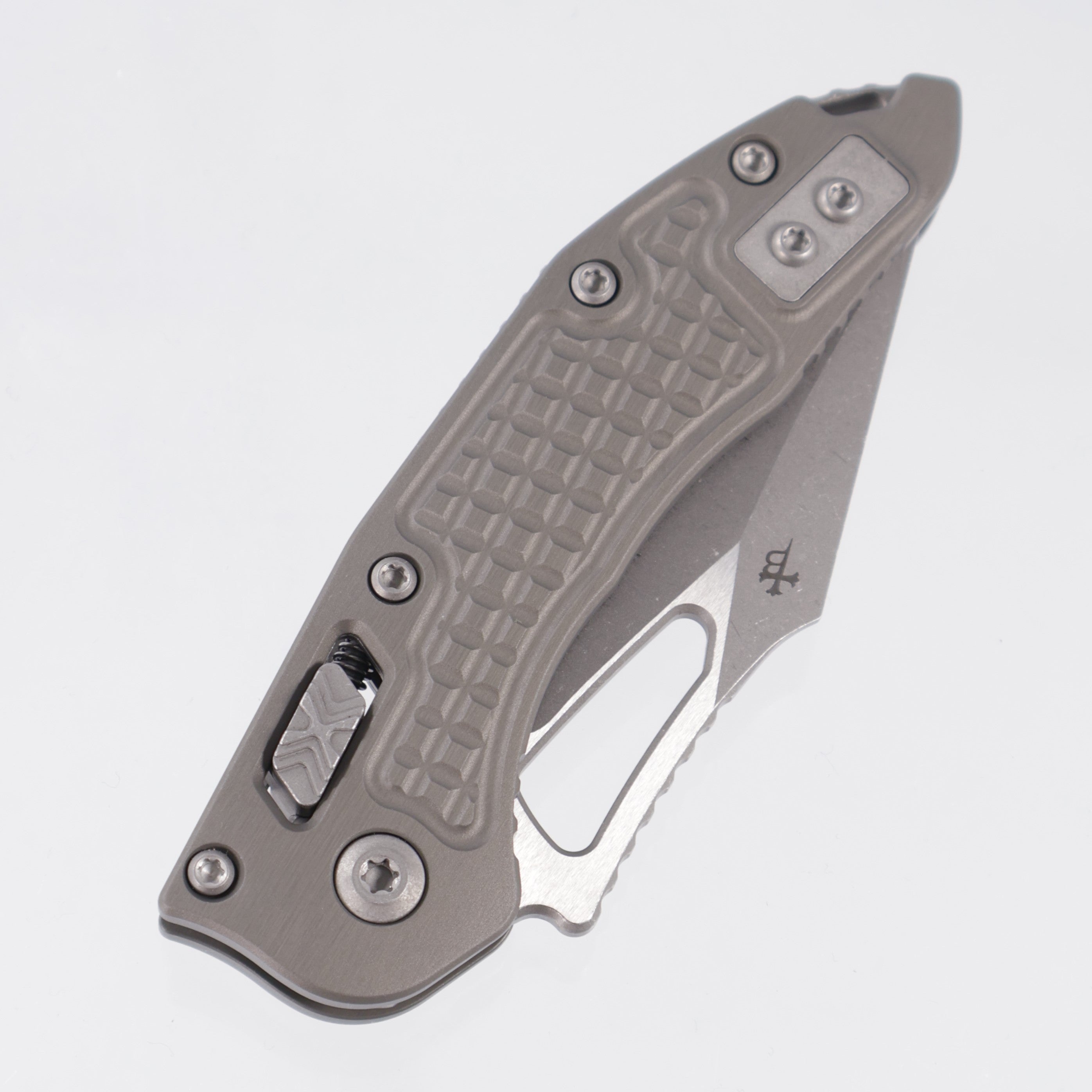 Microtech Stitch Mini Ram-Lok - Natural Clear Frag Aluminum - Apocalyptic M390MK - 169MRL-10 APFRNC