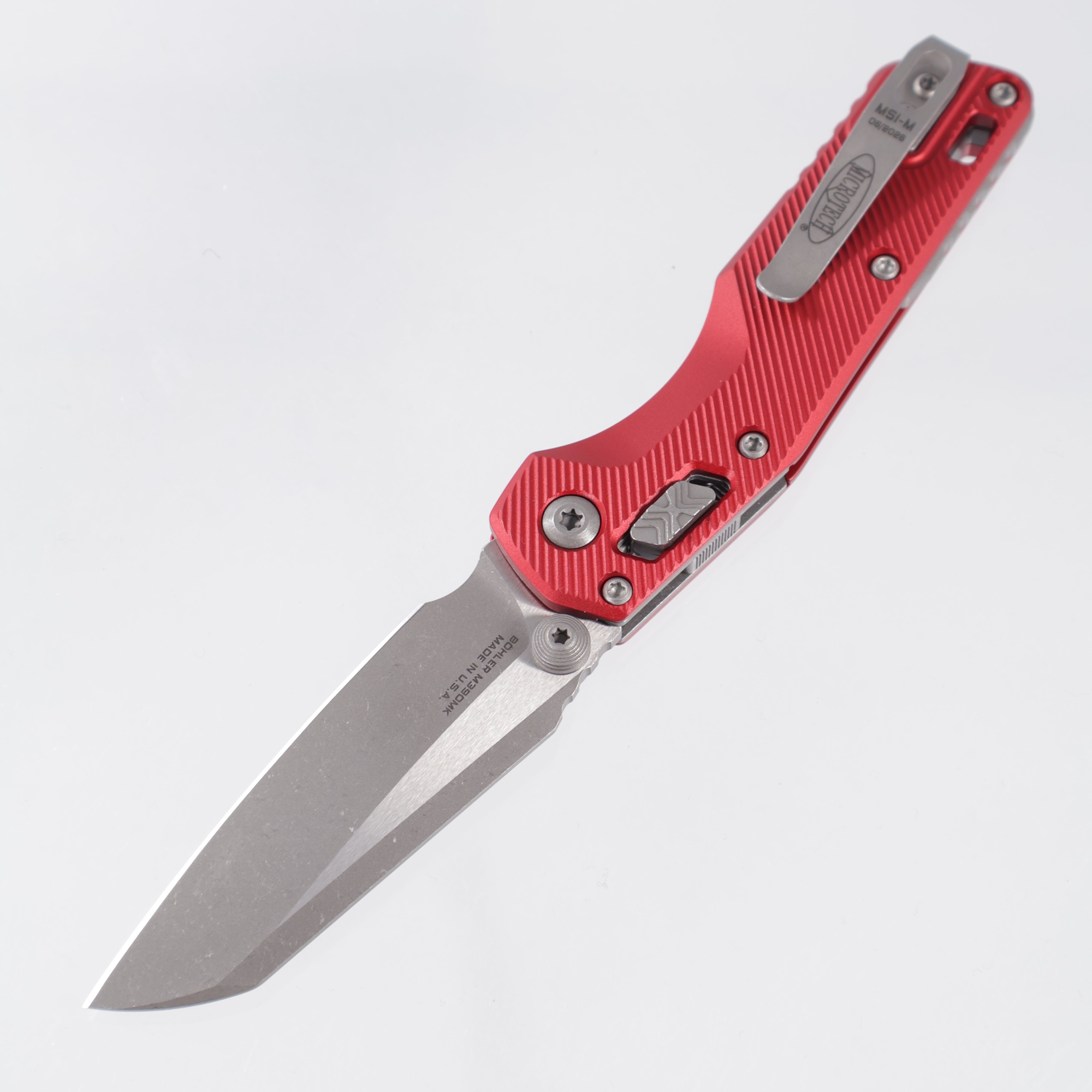 Microtech MSI Mini - Red Fluted Aluminum - Apocalyptic M390MK - 210M-10 APFLRD