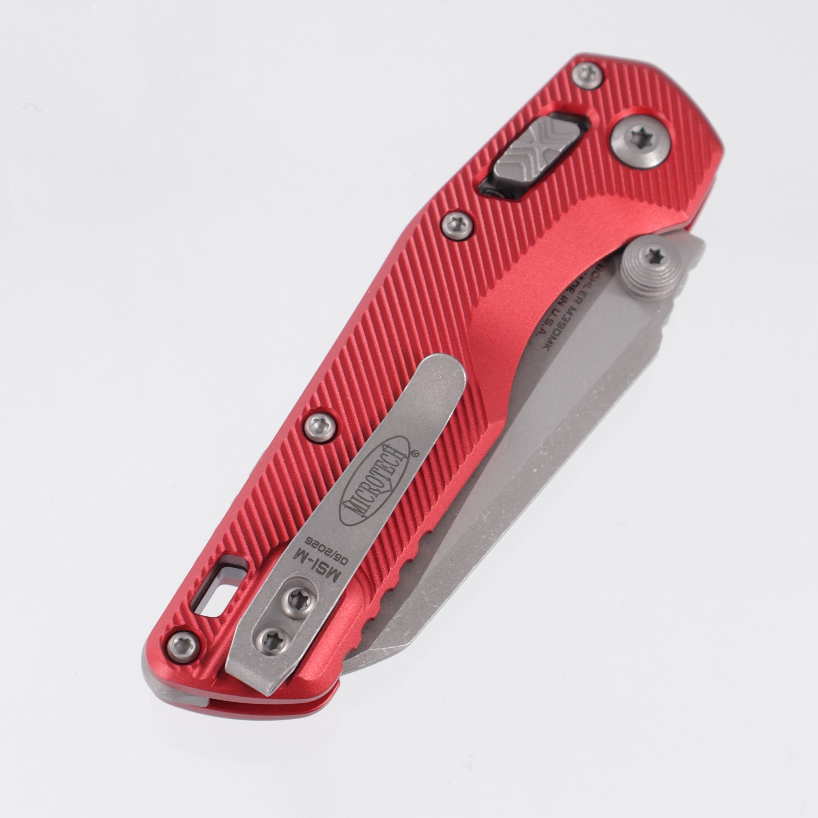 Microtech MSI Mini - Red Fluted Aluminum - Apocalyptic M390MK - 210M-10 APFLRD