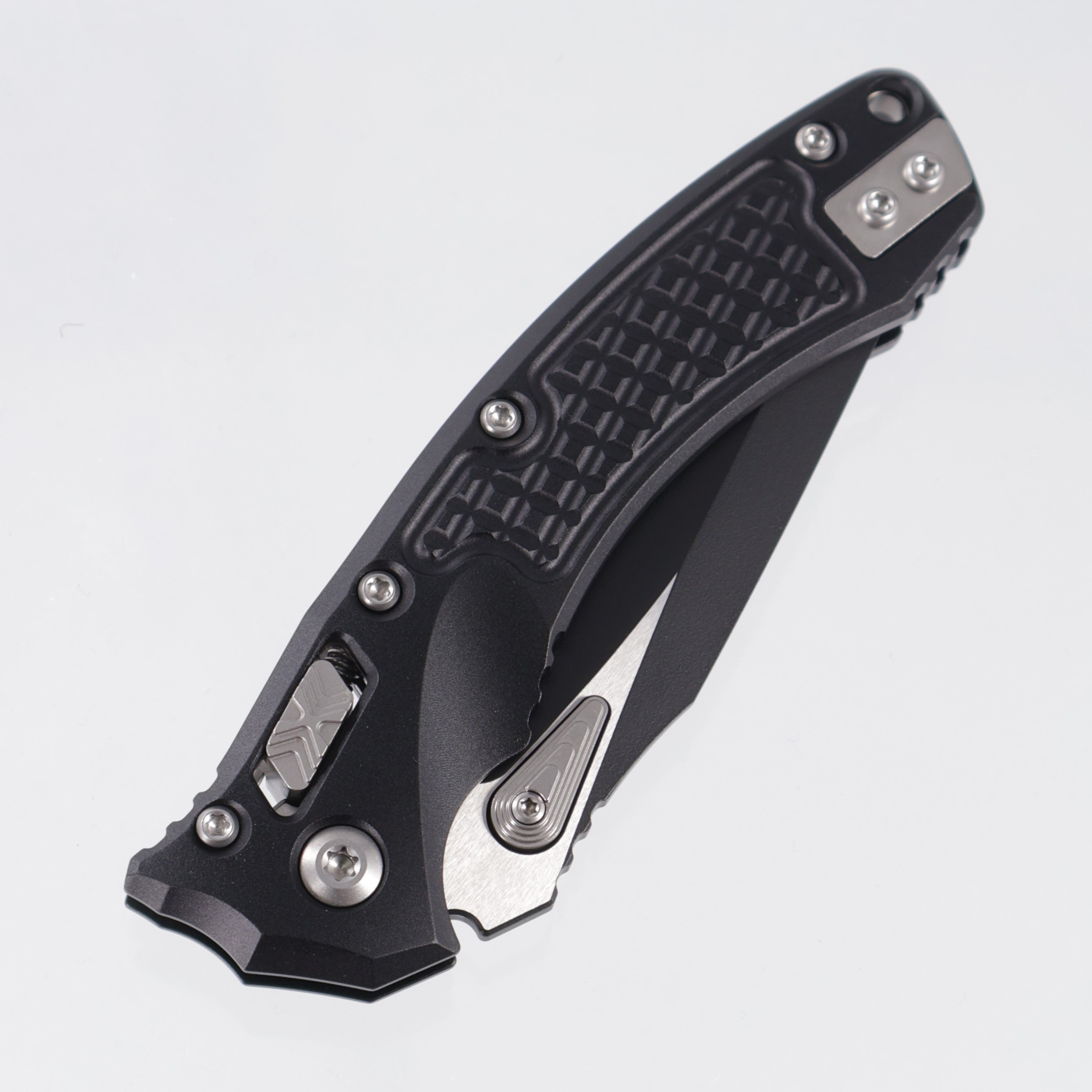 Microtech Amphibian Mini - Black Frag Aluminum - Black Standard M390MK - 137MRL-1 FR