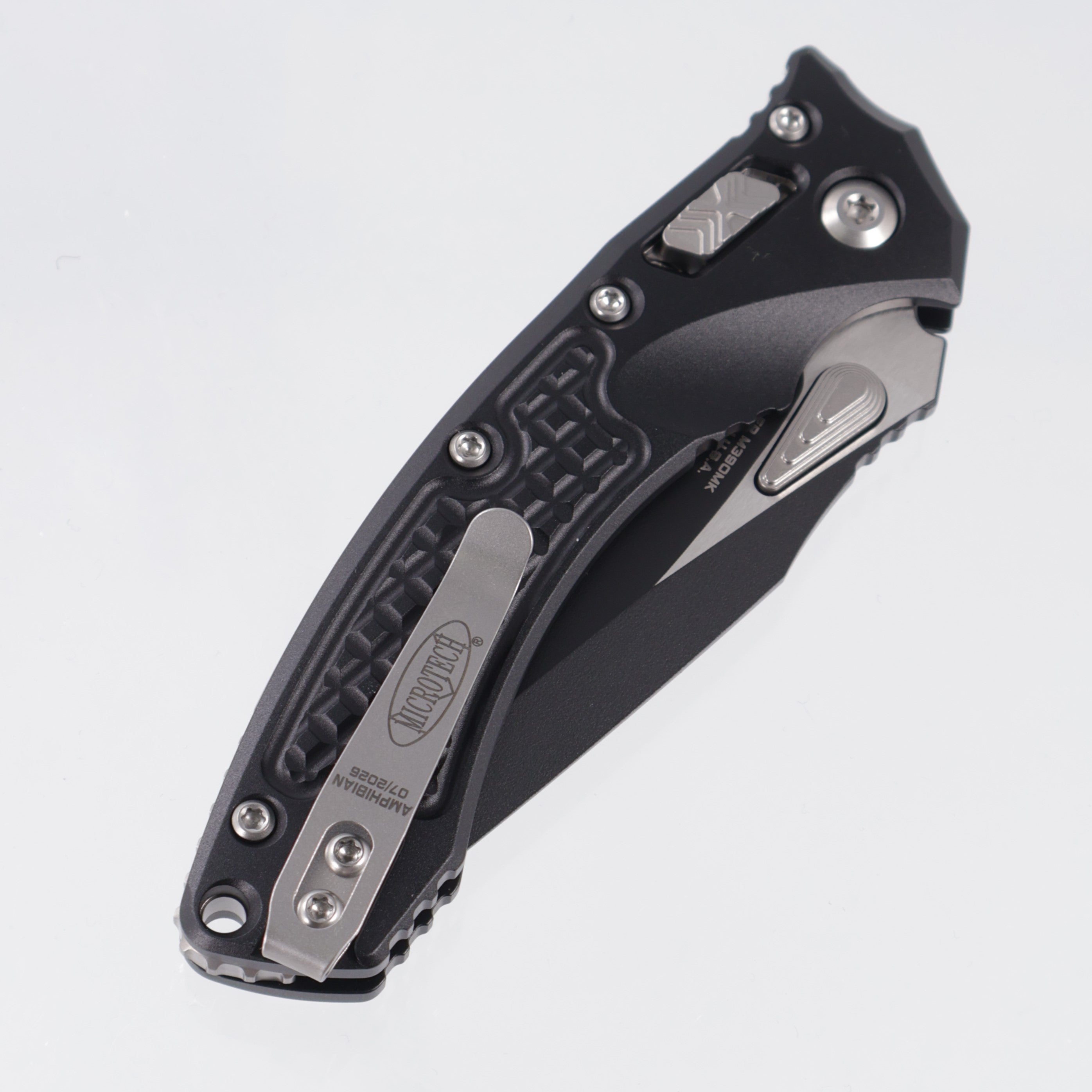 Microtech Amphibian Mini - Black Frag Aluminum - Black Standard M390MK - 137MRL-1 FR