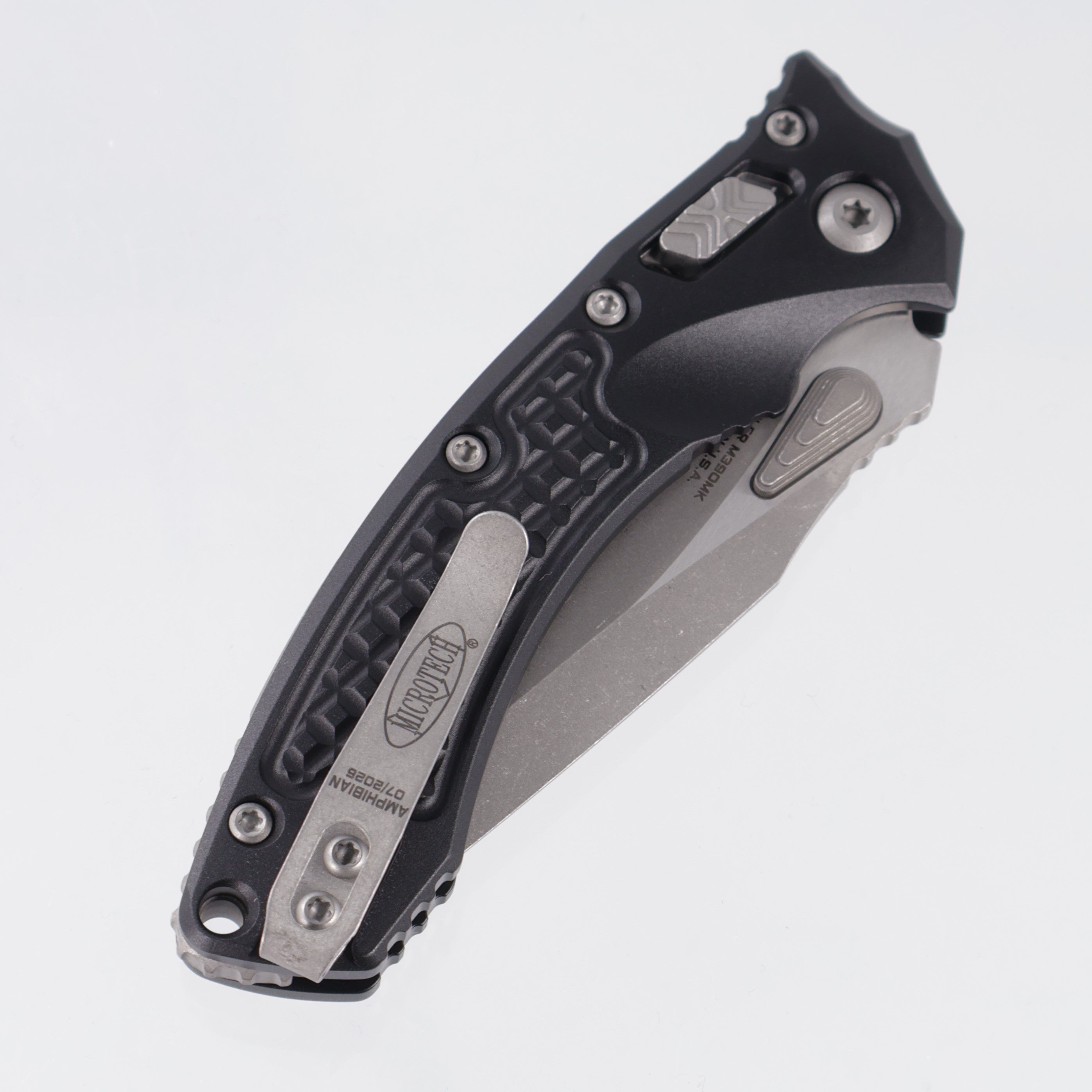 Microtech Ampbibian Mini - Black Frag Aluminum - Apocalyptic M390MK - 137MRL-10 APFR