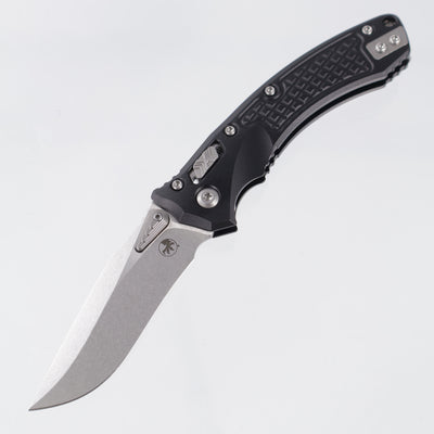 Microtech Ampbibian Mini - Black Frag Aluminum - Stonewash M390MK - 137MRL-10 FR