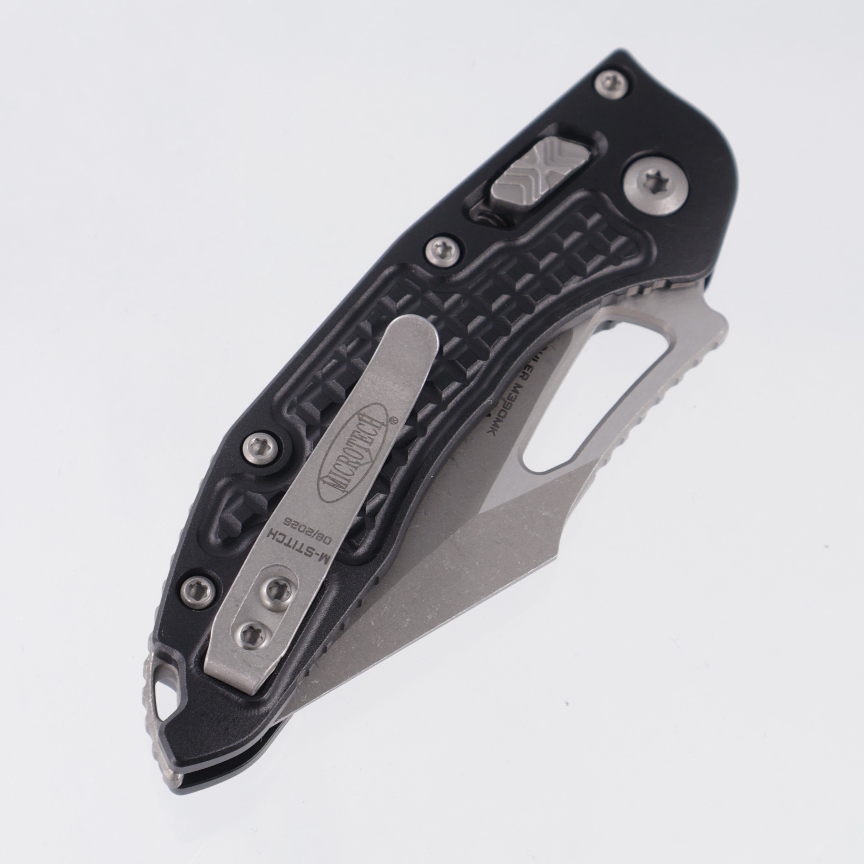 Microtech Stitch Mini Ram-Lok - Black Frag Aluminum - Apocalyptic M390MK - 169MRL-10 APFR